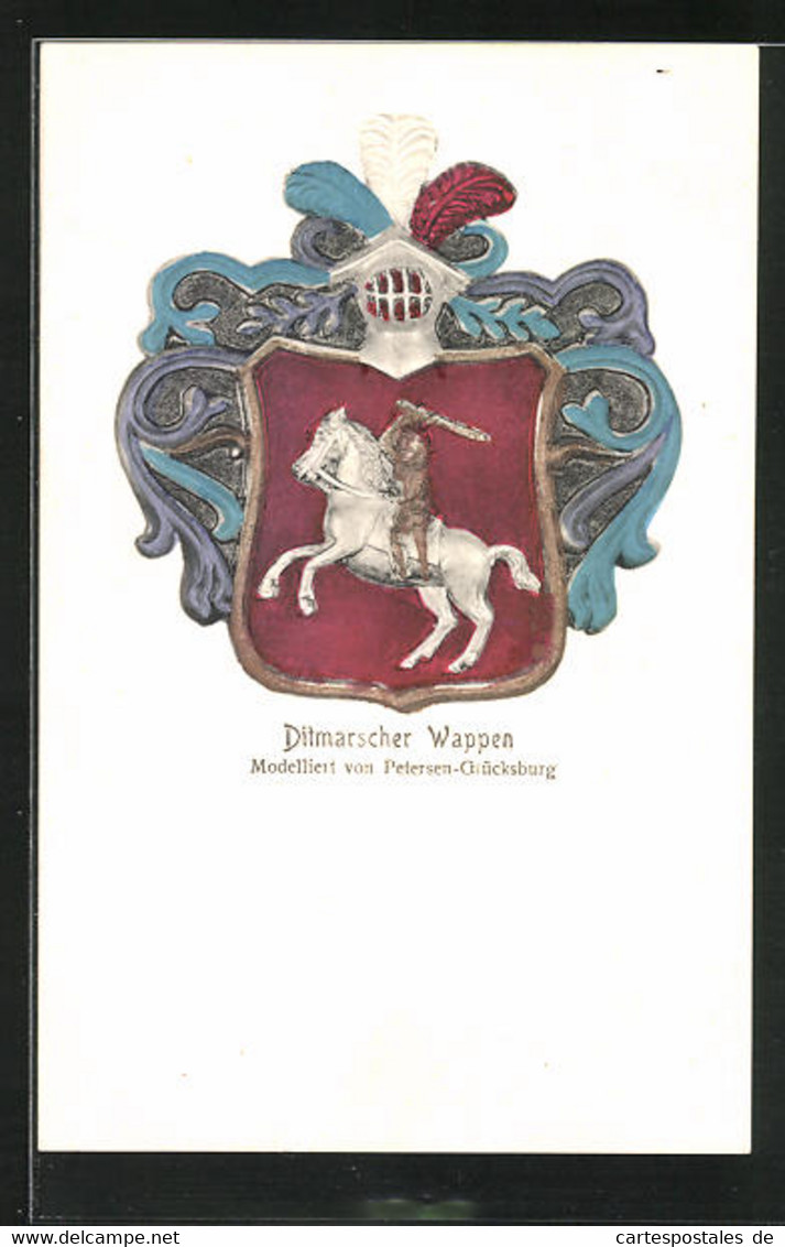 AK Heide I. Holst., Dittmarscher Wappen Von Petersen-Glücksburg - Heide