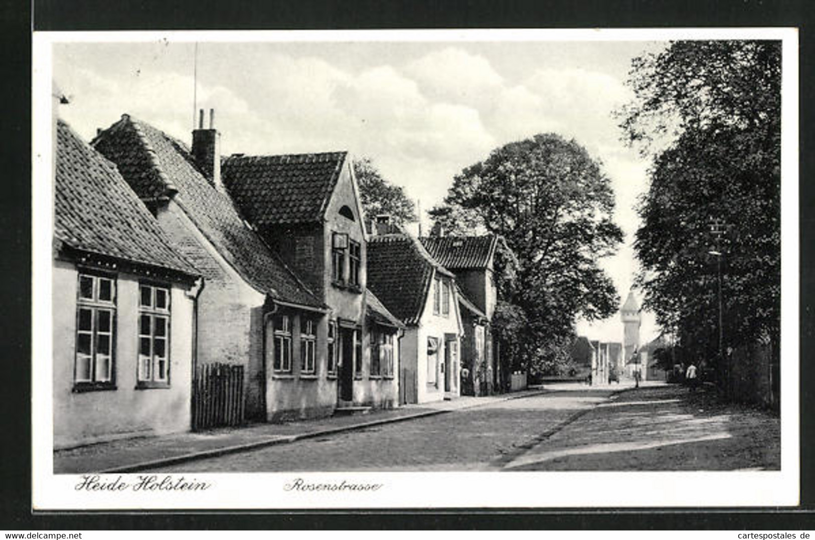 AK Heide / Holstein, Rosenstrasse Mit Blick Zum Wasserturm - Heide