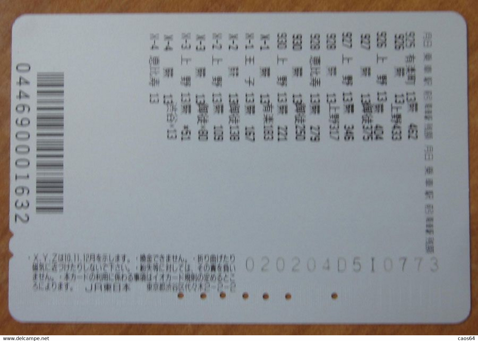 GIAPPONE Ticket Biglietto Treni - Express Trains - Cassiopeia E26 Railway JR B IO Card 5.000 ¥ - Usato - Wereld