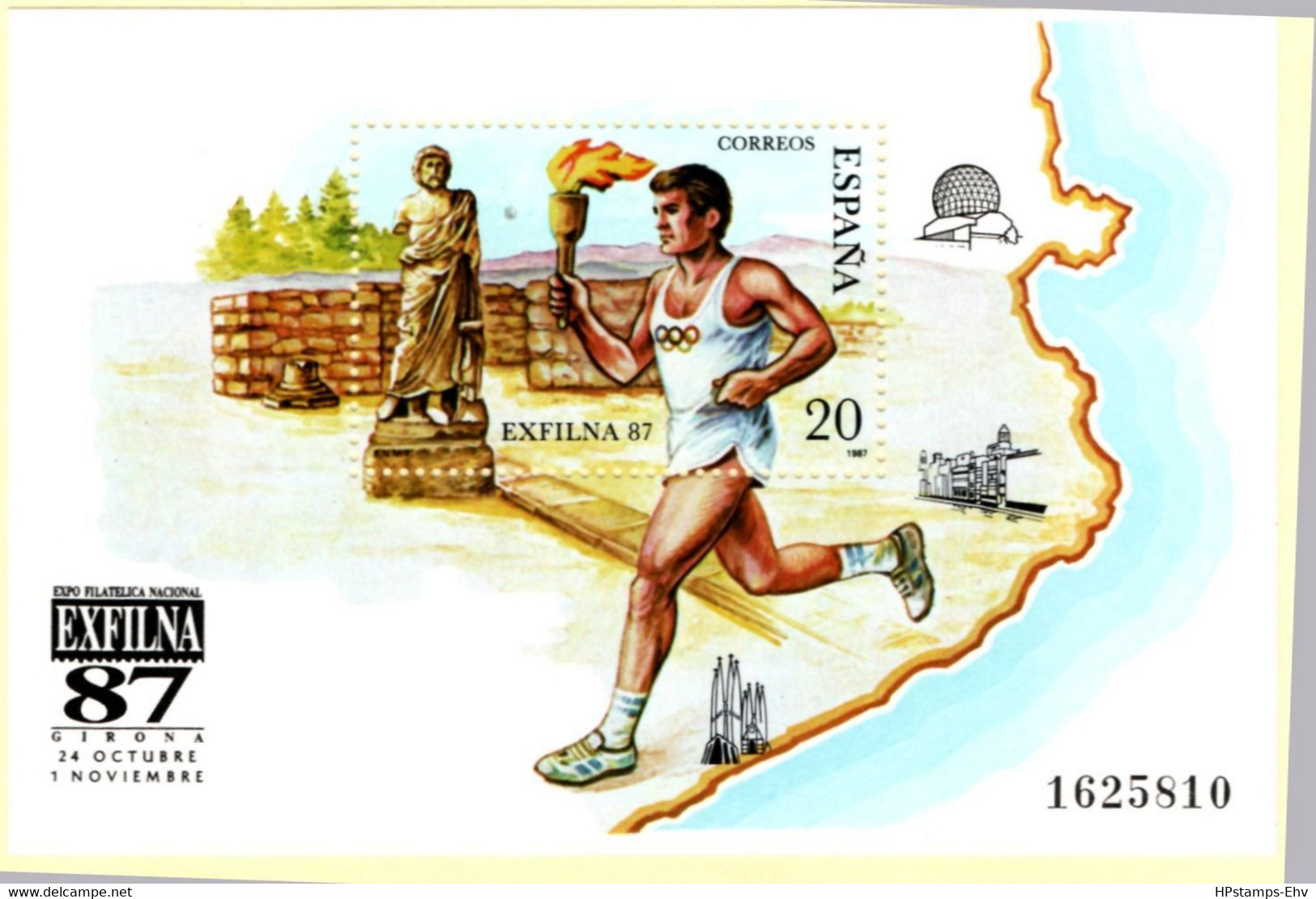 Spain 1987 Exfina '87 Block Estafette Runner MNH 2105.1037 Olympic Flame, Aeculape - Other & Unclassified