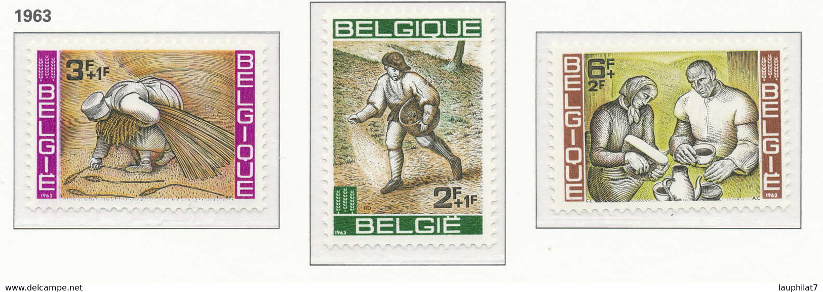 [150152]SUP//**/Mnh-[1243/45] Belgique 1963, Agriculture, Art, Tableaux De Peintres Belges (Bruegel Et Carte), SNC - Landbouw