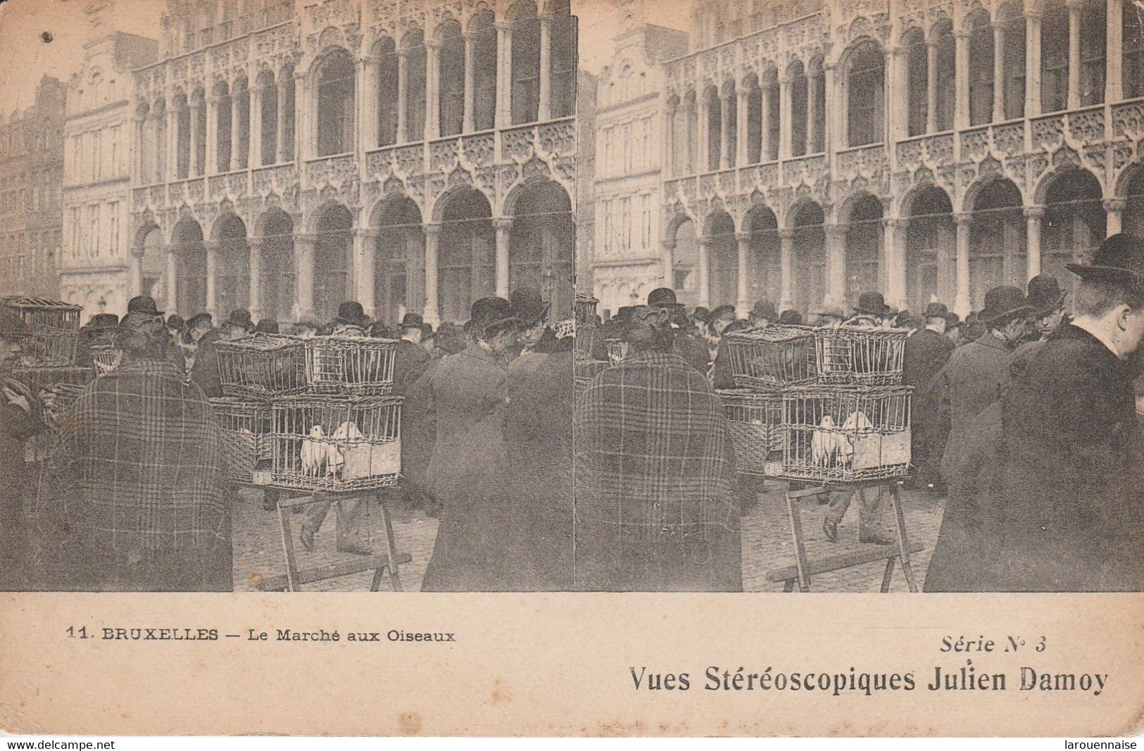 Belgique - BRUXELLES - Le Marché Aux Oiseaux -  Vues Stéréoscopiques Julien Damoy - Stereoscope Cards