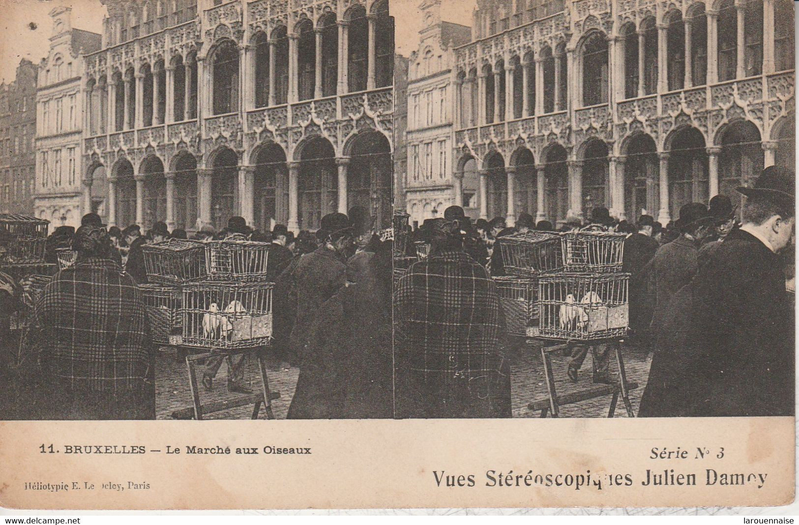 Belgique - BRUXELLES - Le Marché Aux Oiseaux -  Vues Stéréoscopiques Julien Damoy - Cartoline Stereoscopiche