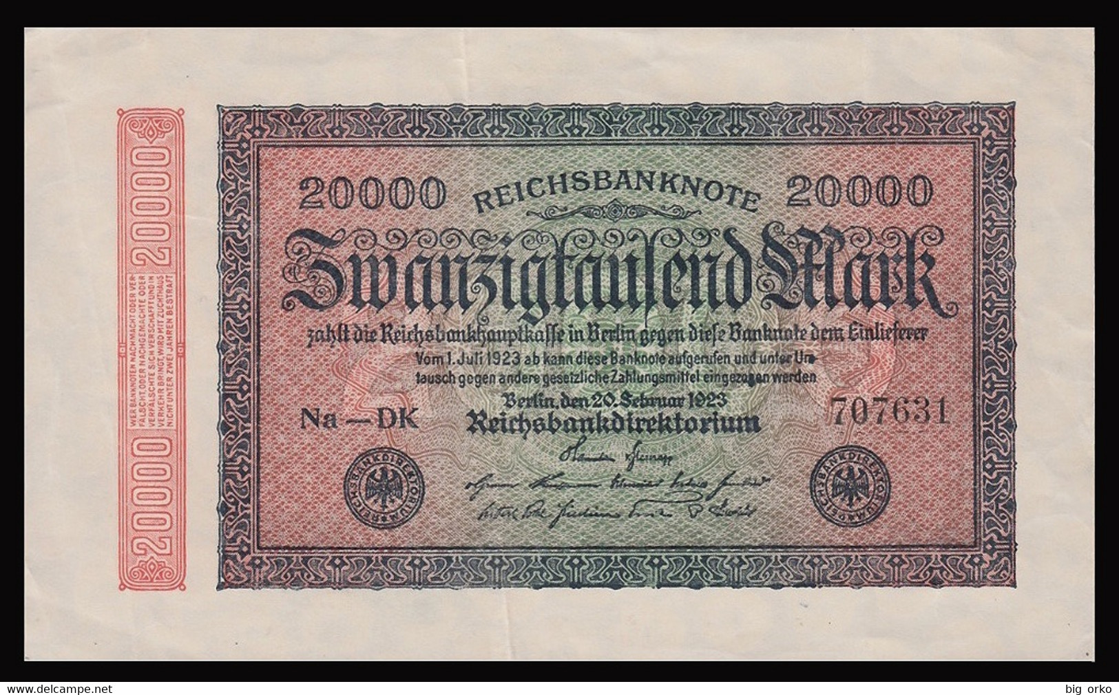 Germany-Weimar-Republic-Reichsbanknote - 20.000 Mark - 20-2-1923 - Zwischenscheine - Schatzanweisungen