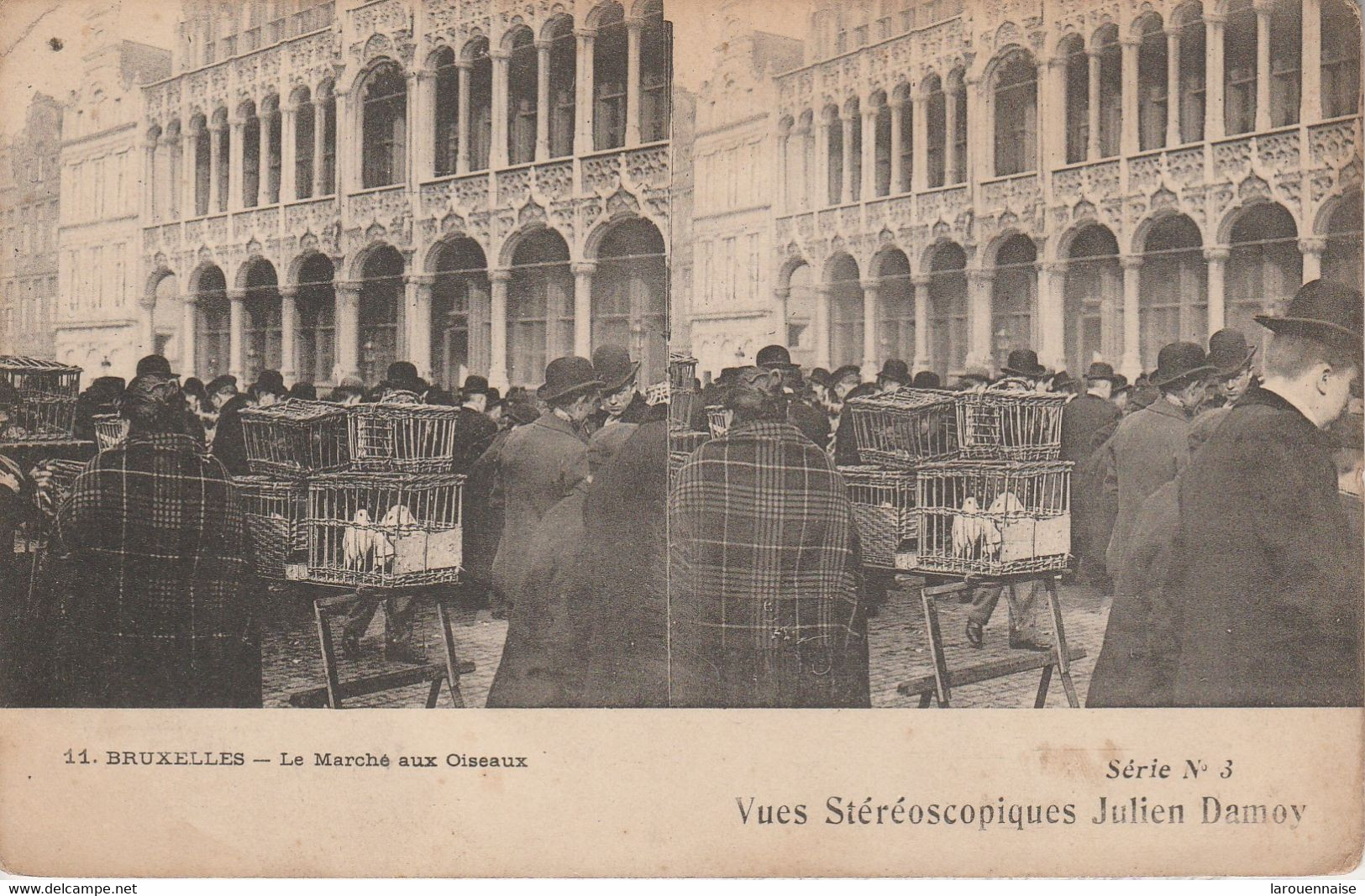 Belgique - BRUXELLES - Le Marché Aux Oiseaux -  Vues Stéréoscopiques Julien Damoy - Cartes Stéréoscopiques