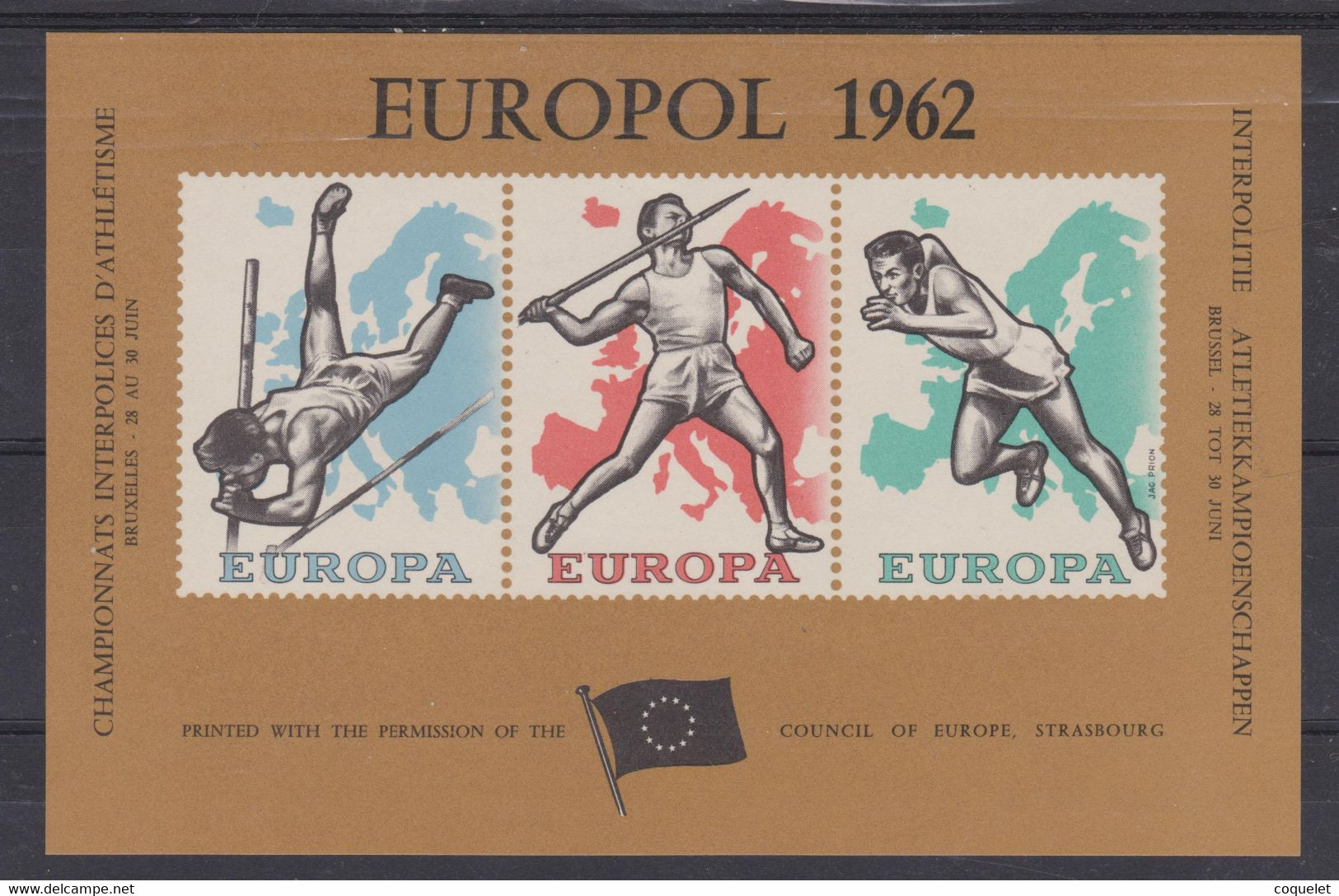 Belgique 1962 - Erinnofilie N° E84 XX    Europol  Feuillet émis Par La Fédération Sportive De La Police Belge - 1962