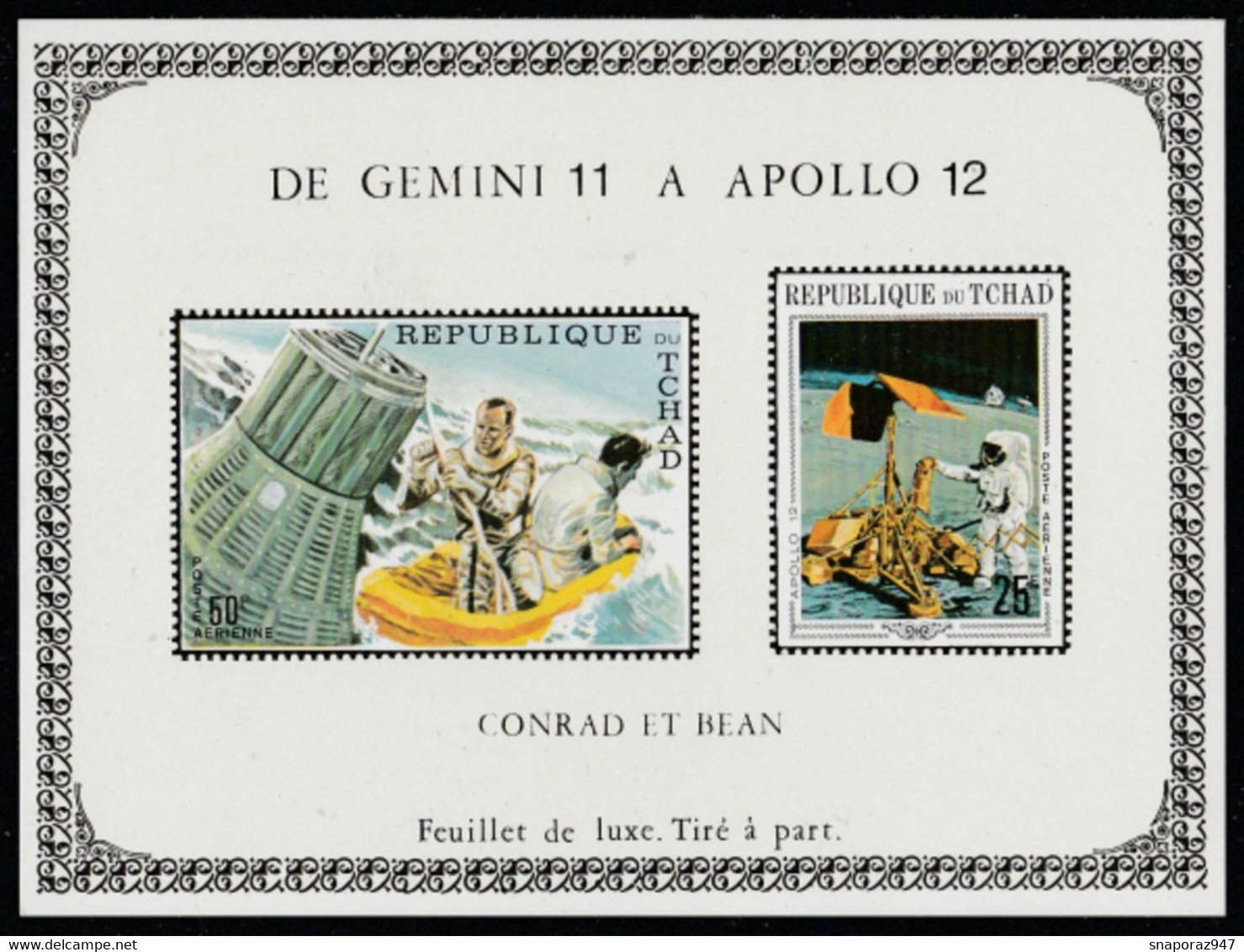 1971 Ciad Tchad "Apollo11" Konrad - Bean Proof De Luxe Spazio Space Espace MNH** Ab47 - Afrika