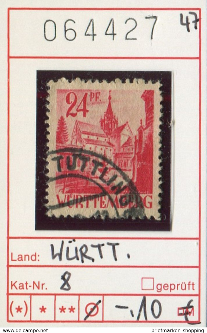 Wuerttemberg 1947 - Württemberg 1947 - Michel 8  - Oo Oblit. Used Gebruikt - Other & Unclassified