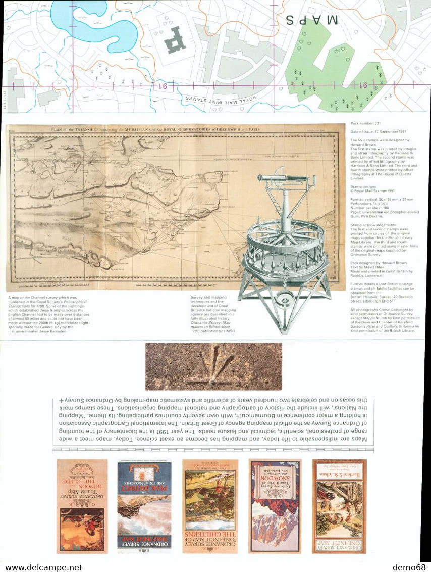 Stamp Timbre England Great Britain British Maps  Feuillet Neuf 4 Timbre S Royal Mail Mint Stamps - Verzamelingen