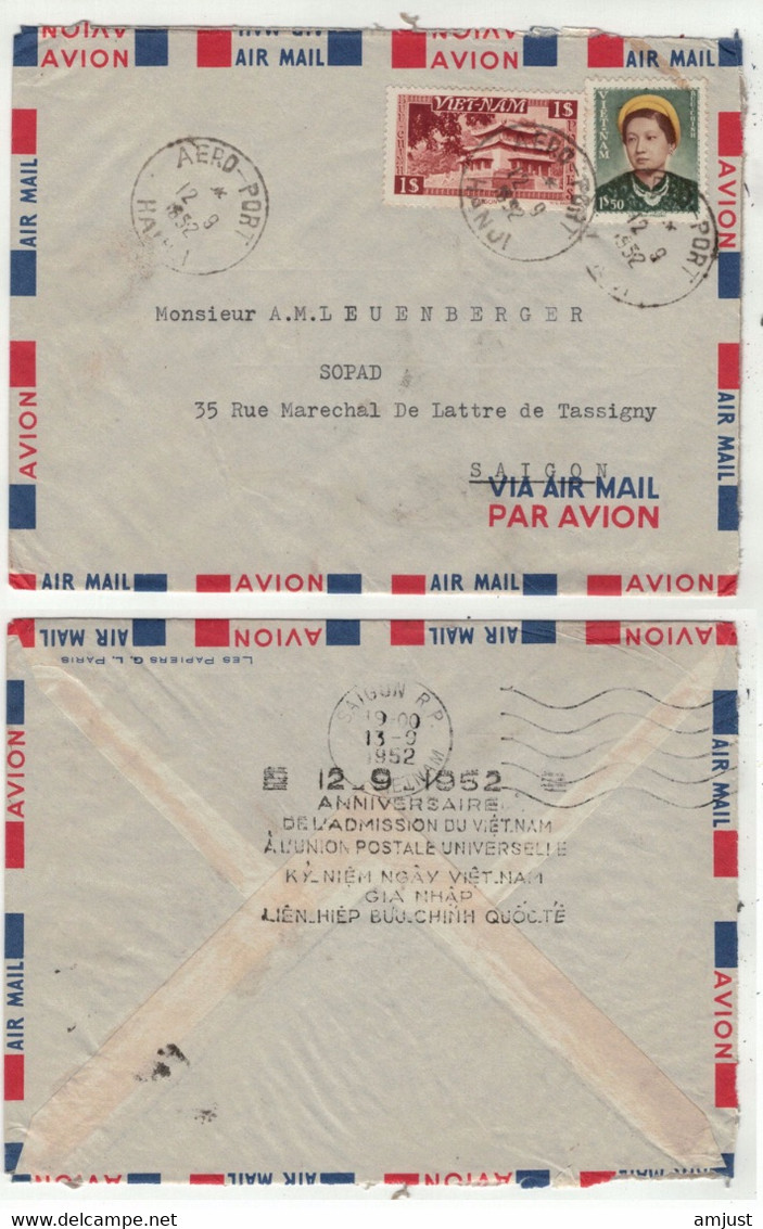 Viêt-Nam // Vietnam //  Lettre De Hanoi Pour Saigon  12/9/1952 - Vietnam