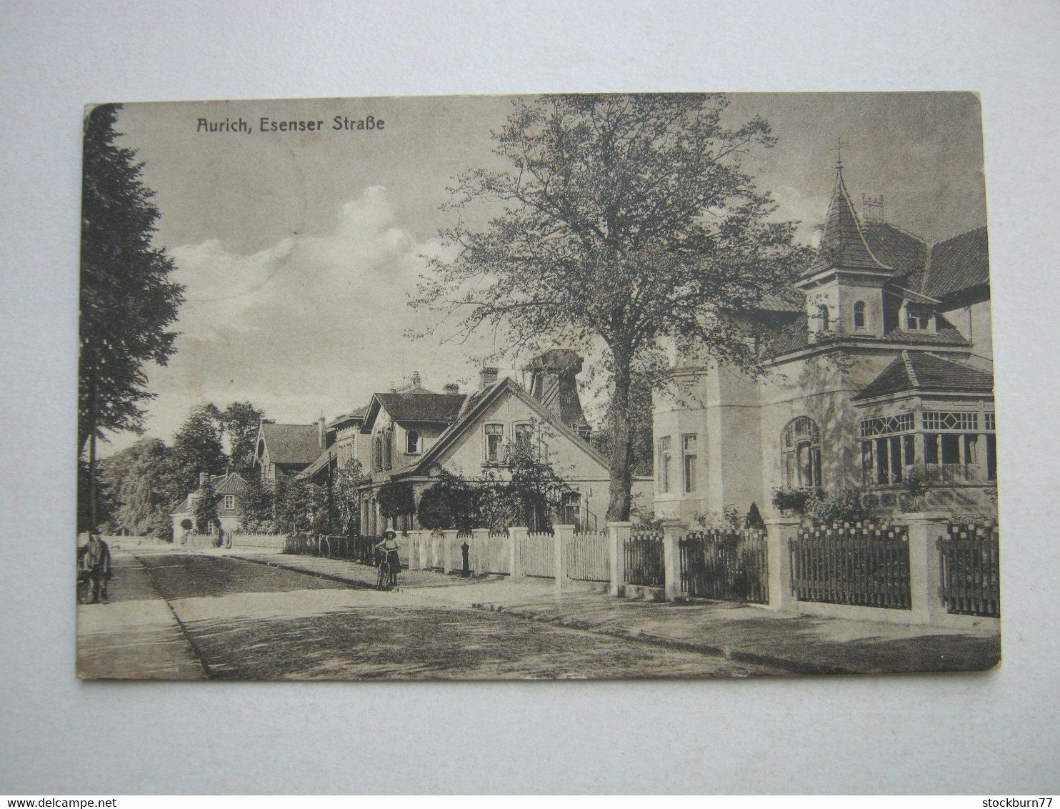 AURICH  , Strasse,   Seltene Karte   1917 , Truppenstempel Luftschiff - Aurich