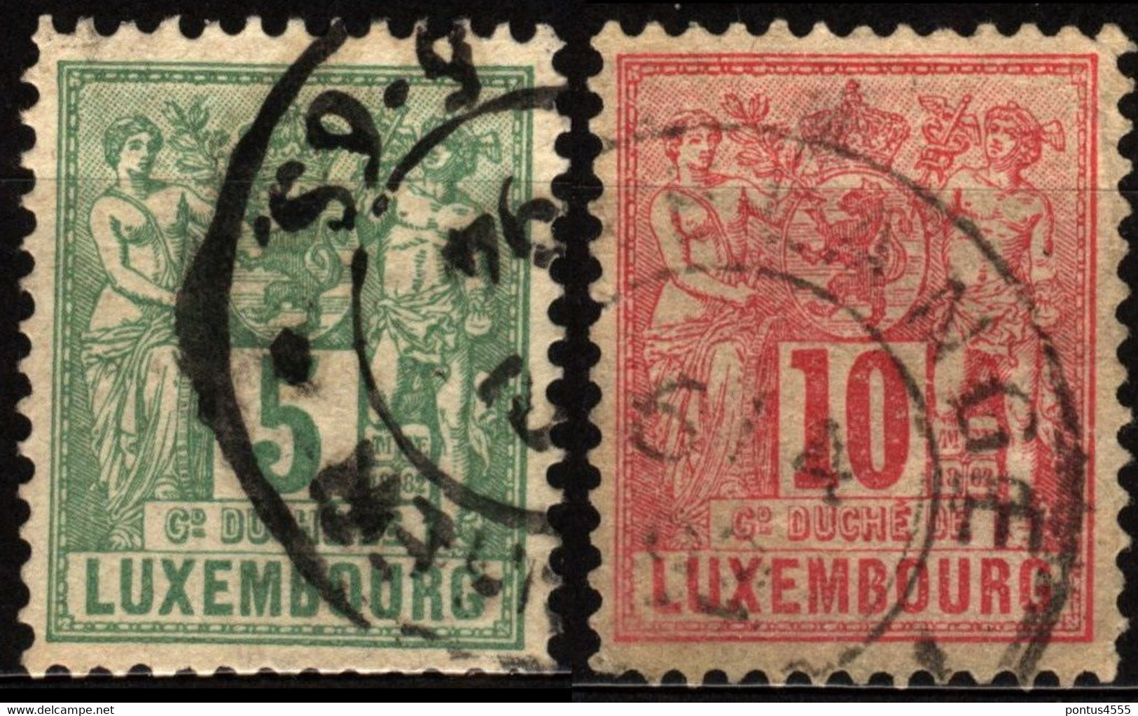 Luxembourg 1882 Mi 48D-49D Heraldic Scenes - 1882 Allegorie