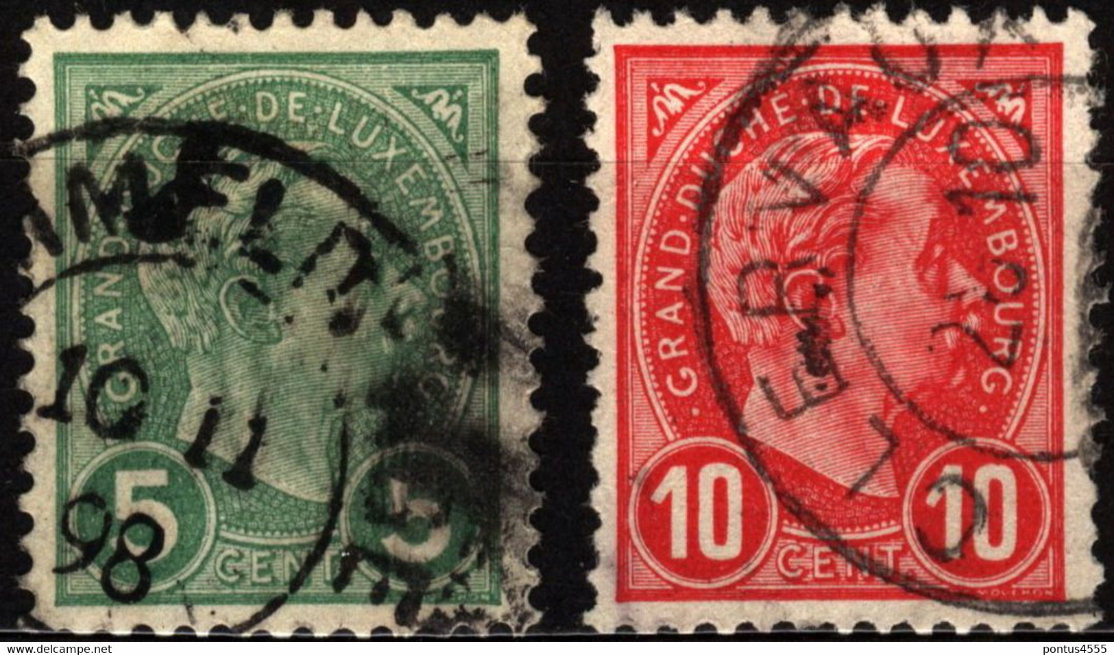Luxembourg 1895 Mi 70-71 Grand Duke Adolf - 1895 Adolphe Right-hand Side