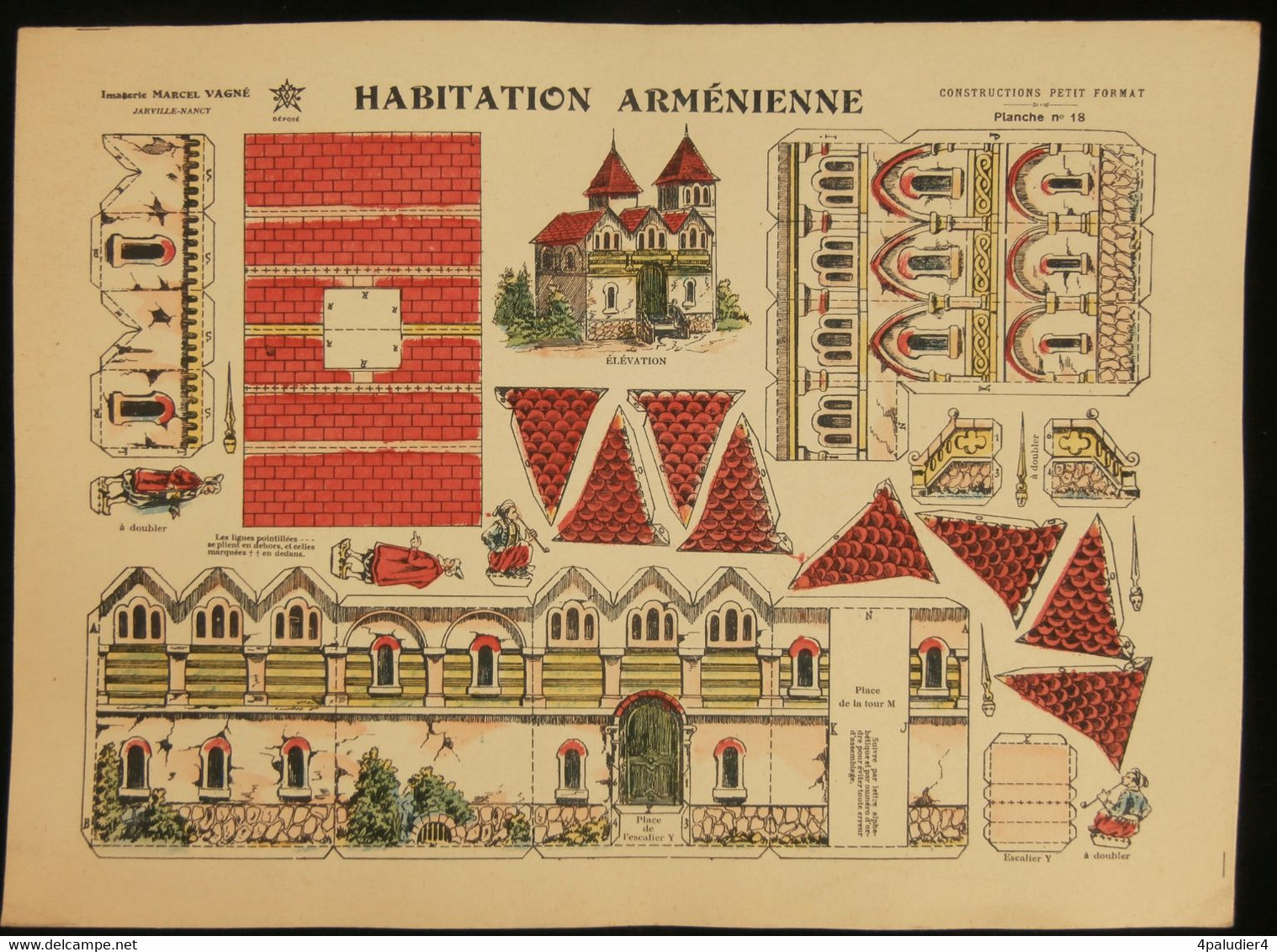 ( Enfantina Découpage Arménie ) HABITATION ARMÉNIENNE  Imagerie Marcel VAGNÉ JARVILLE NANCY Planche N°18 - Collections