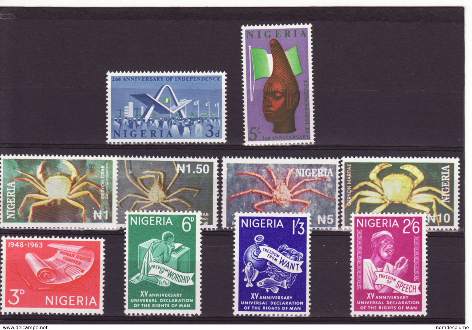 4733r) Nigeria MNH Handicrafts 3 Sets Crab Human Rights - Nigeria (1961-...)