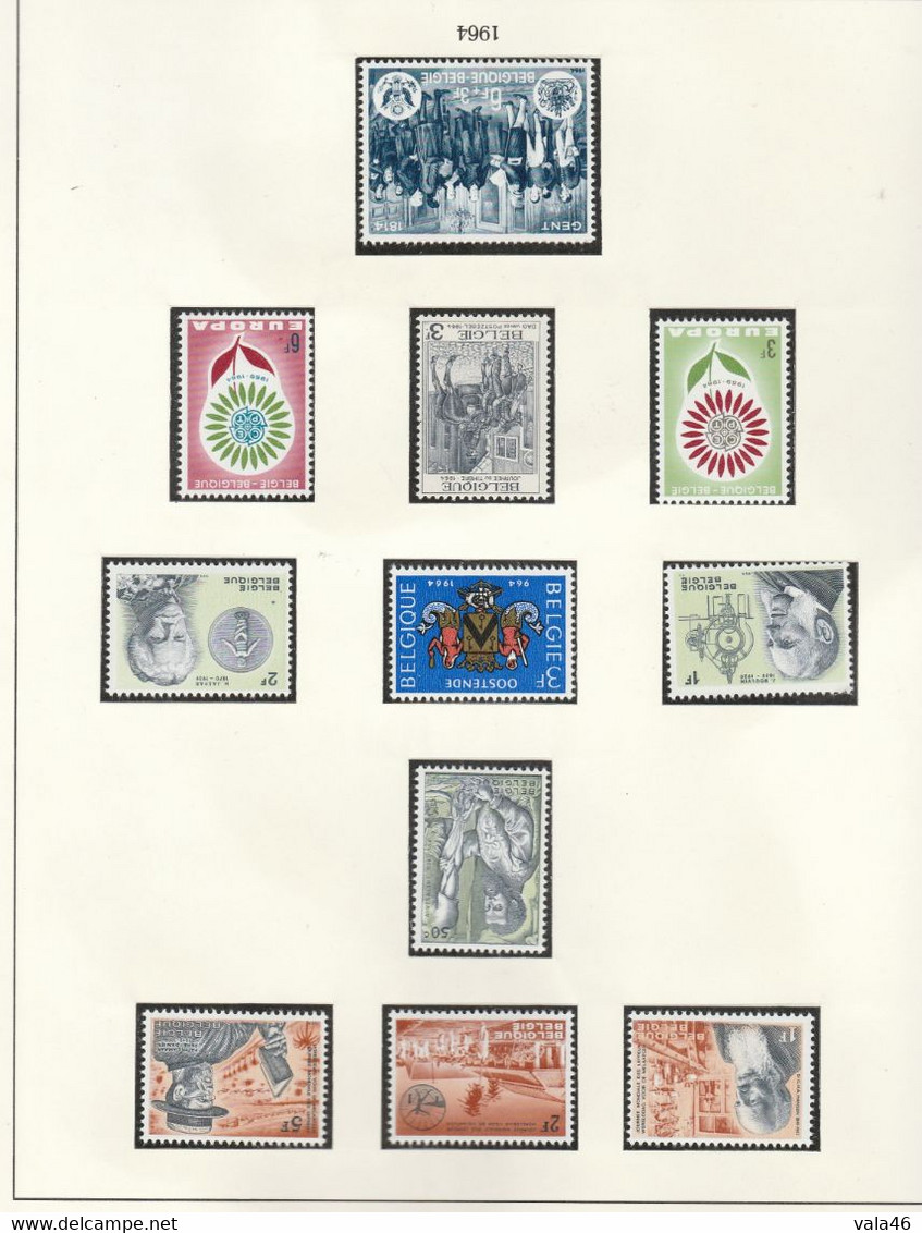 COLLECTION BELGIQUE SUR PAGE  ALBUM LINDER DANS RELIURE  LINDER FALZLOS 1955/1967 - Unused Stamps