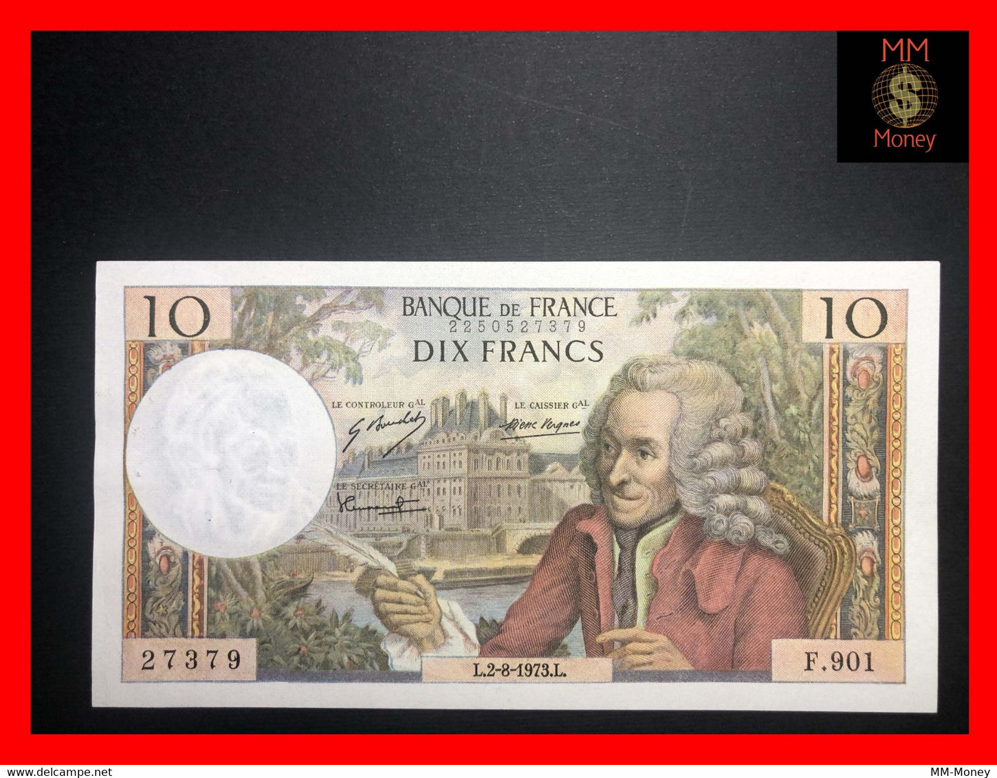 France 10 Francs  2.8.1973  P. 150  P.hs.     XF - 10 F 1963-1973 ''Voltaire''