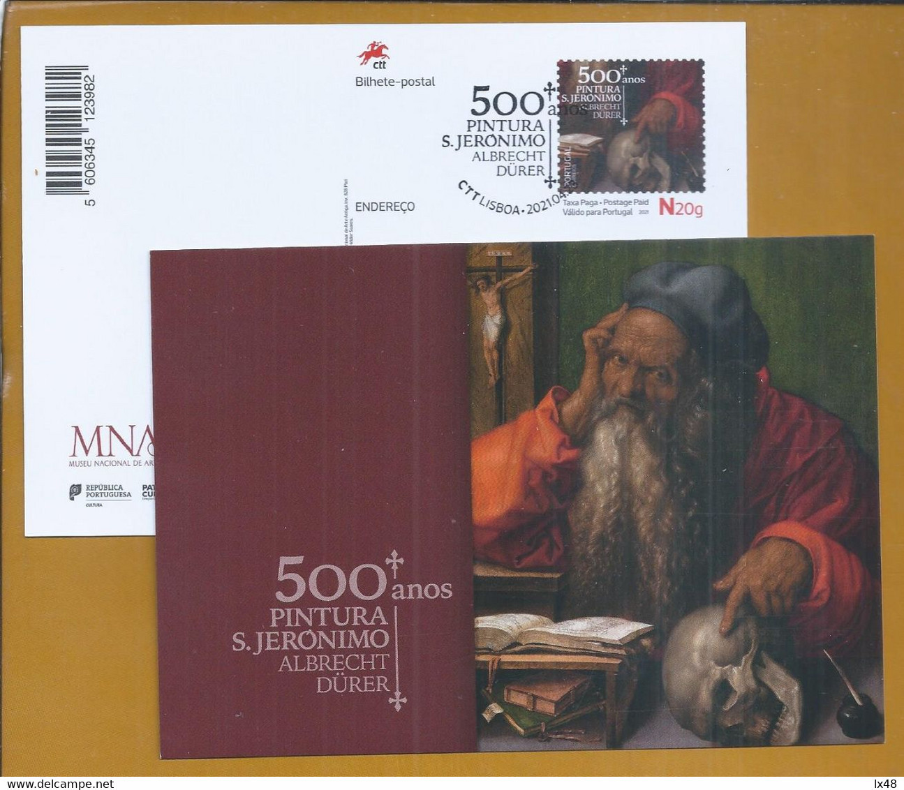 Postal Stationery Of 500 Years Of Painting S. Jerónimo By Albrecht Durer. Museum Of Ancient Art. 1 Postal Stationery. - Other & Unclassified