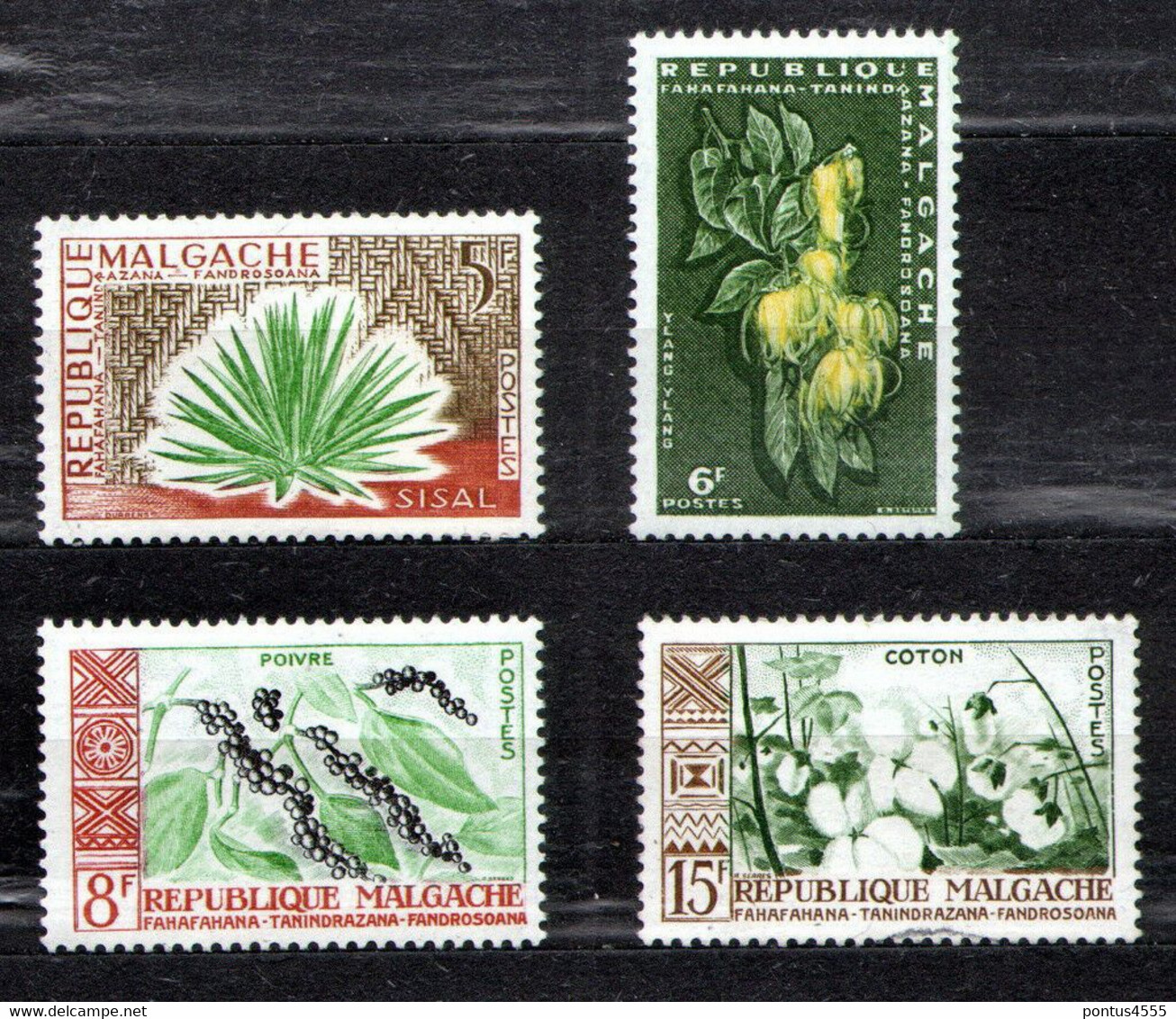 Madagascar 1960 Mi 450-452+454 Butterflies And Country Products - NG - Altri & Non Classificati