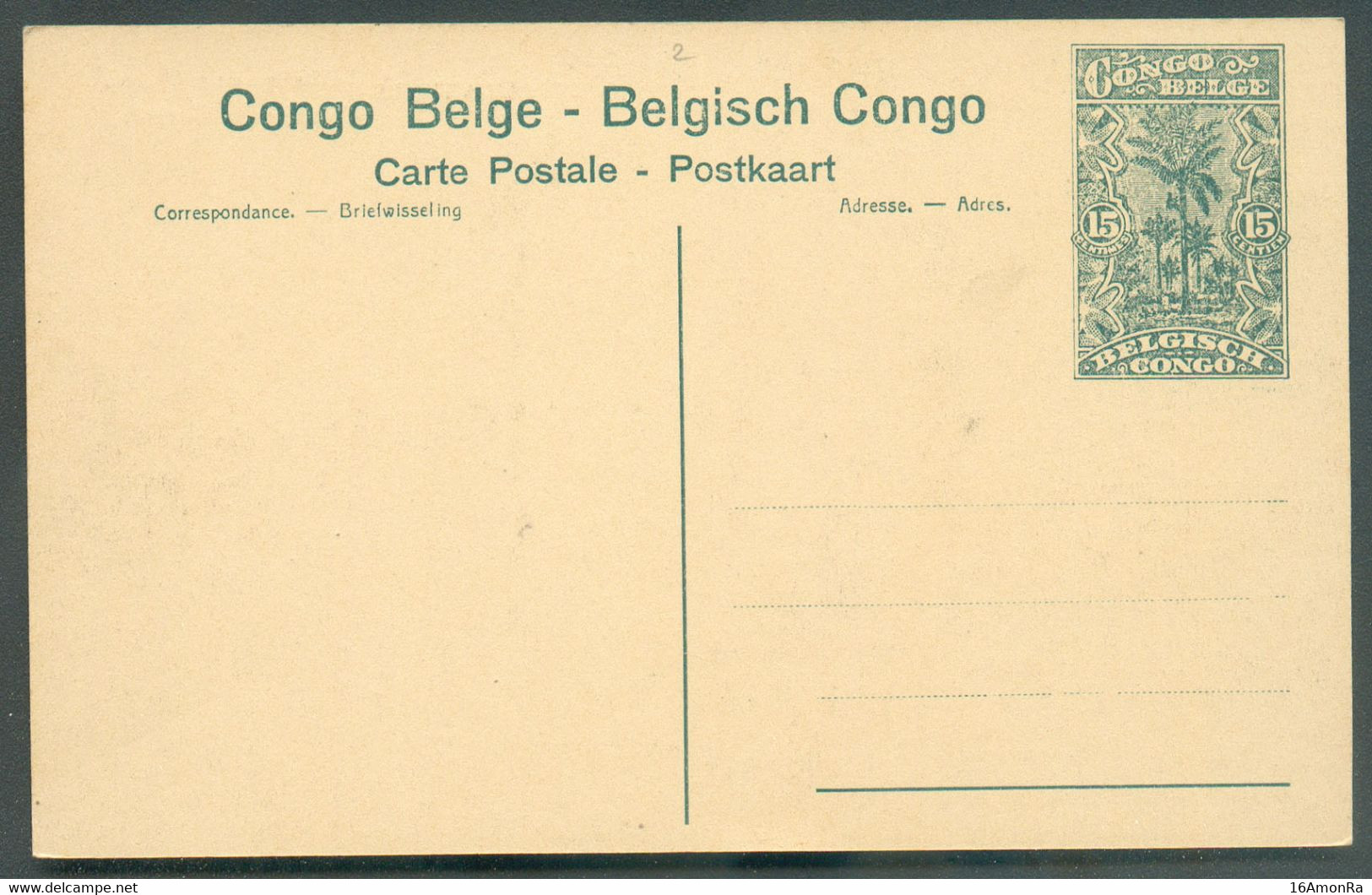 Mint Postal Stationery 15c. PALMIER Vue 96 Nouvelle-Anvers Habitation Pour Blancs.  -17980 - Stamped Stationery