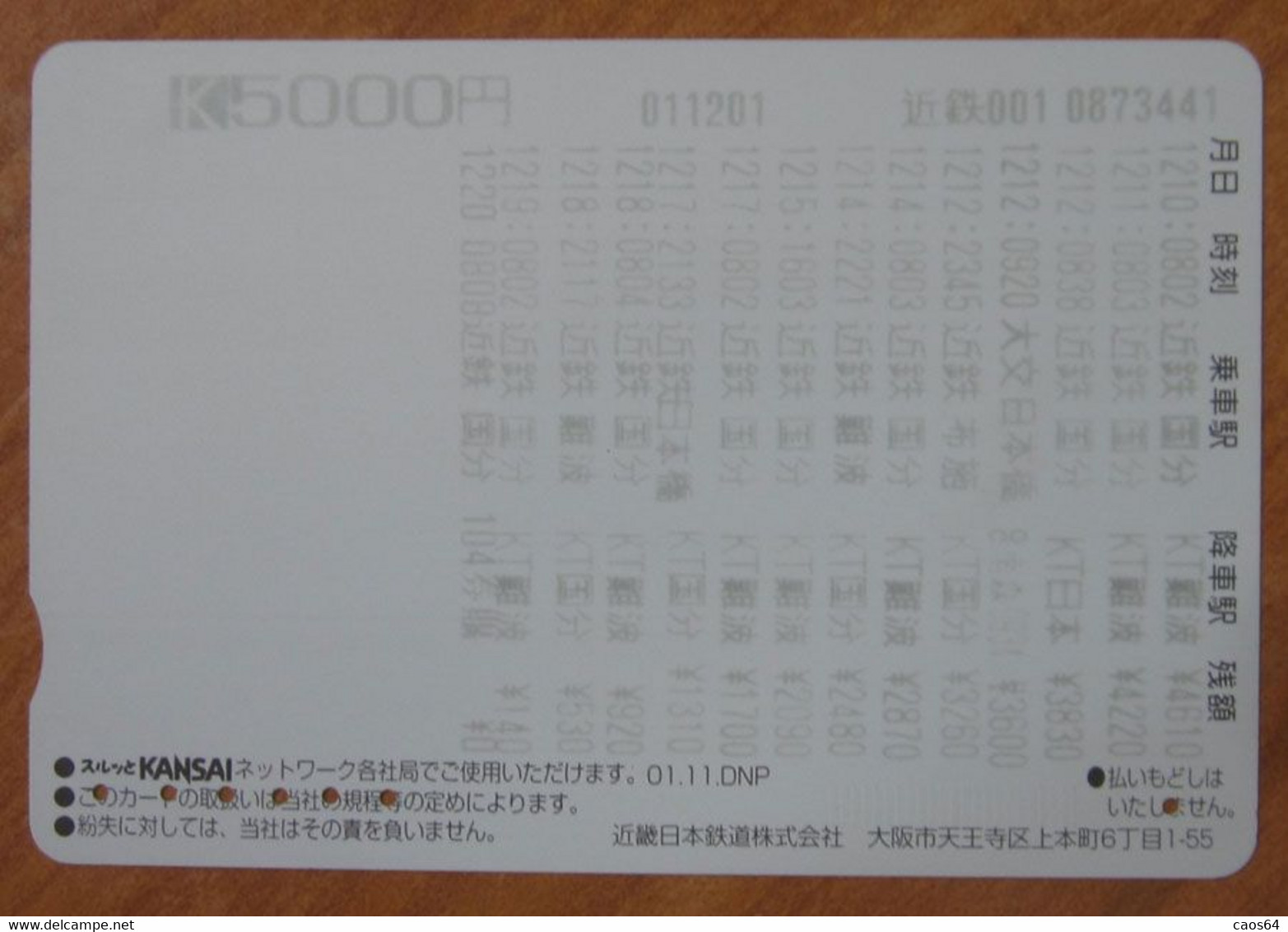 GIAPPONE Ticket Biglietto Treni Cavalli Horses 2002 - Kansai Railway  Card 5.000 ¥ - Usato - Wereld