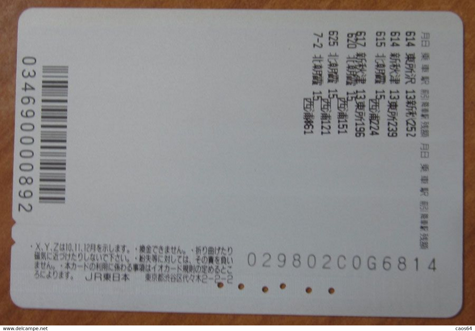 GIAPPONE Ticket Biglietto Treni - Fiori Flower Railway  IO Card 3.000 ¥ - Usato - Mundo