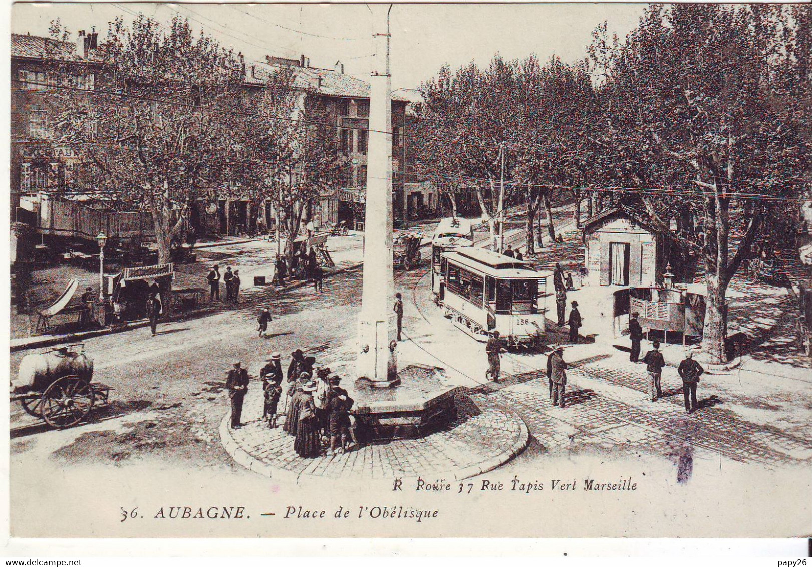 Cpa Aubagne  Place De L'obelisque - Aubagne