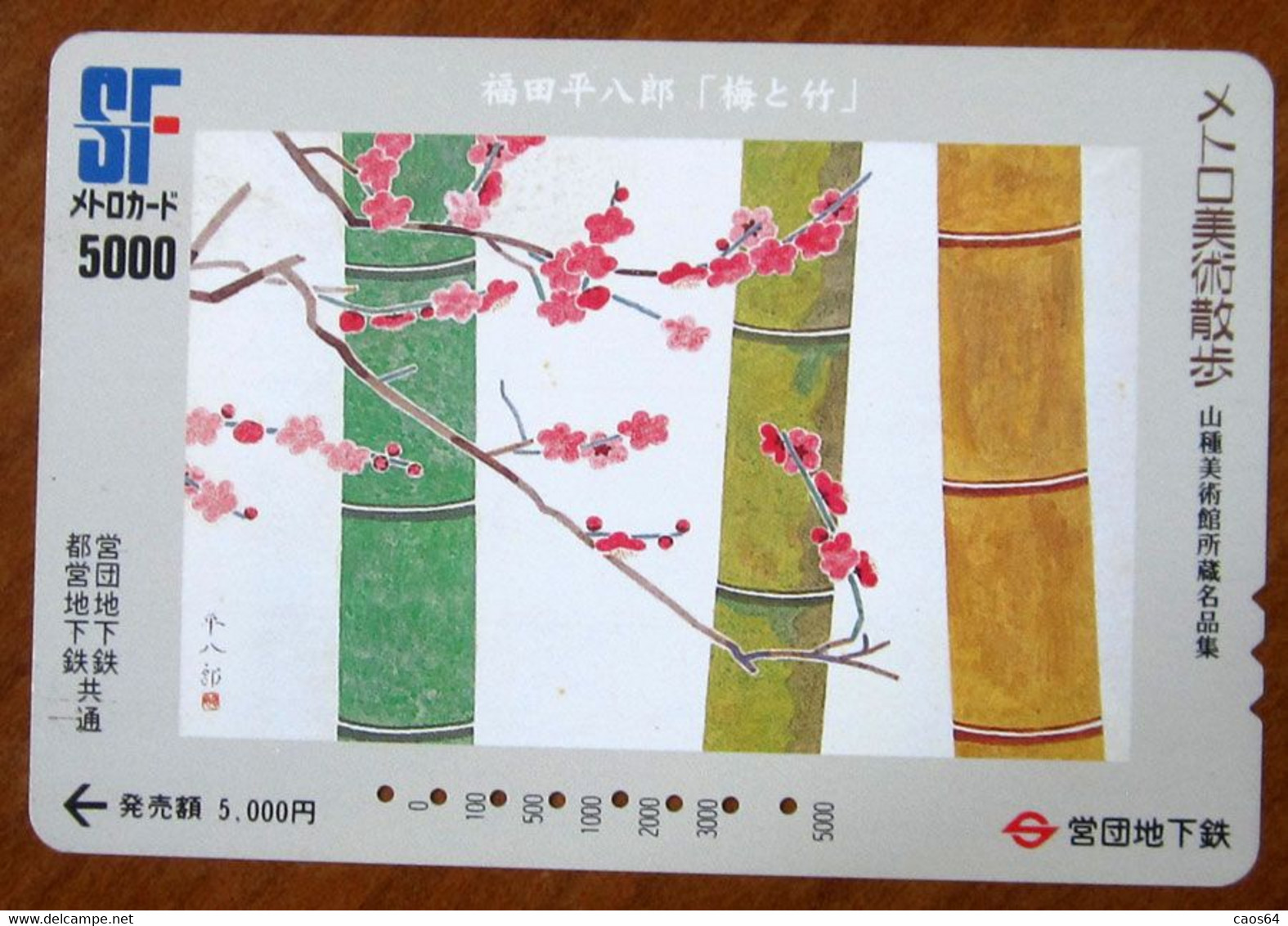 GIAPPONE Ticket Biglietto Treni Metro Bus - Fiori Flower Railway SF Card 5.000 ¥ - Usato - Unclassified
