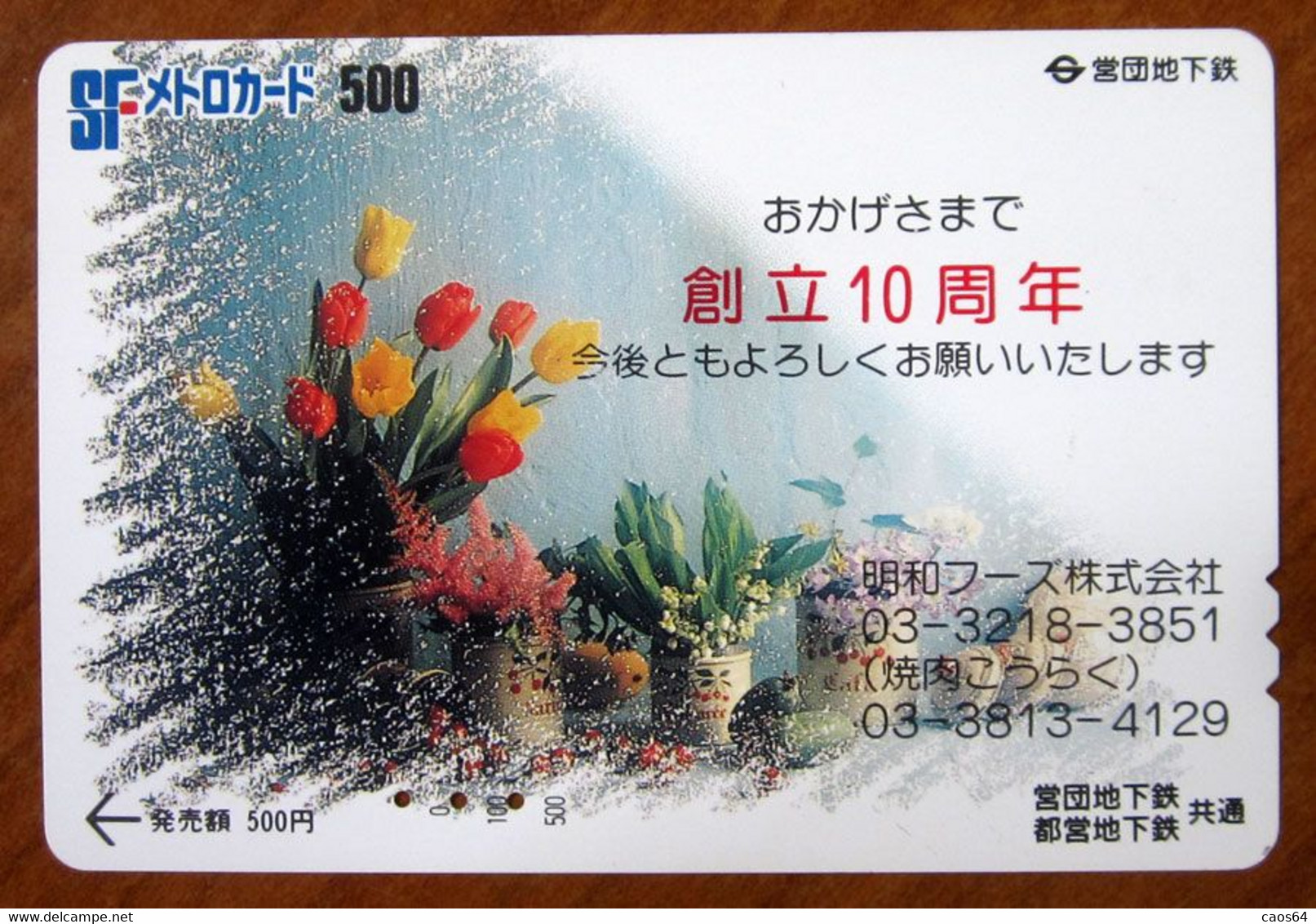 GIAPPONE Ticket Biglietto Treni Metro Bus - Fiori Flower Railway SF Card 500 ¥ - Usato - World