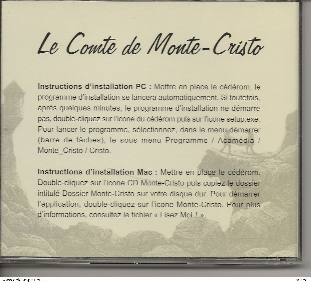 LE COMTE DE MONTE CRISTO - Klassiker