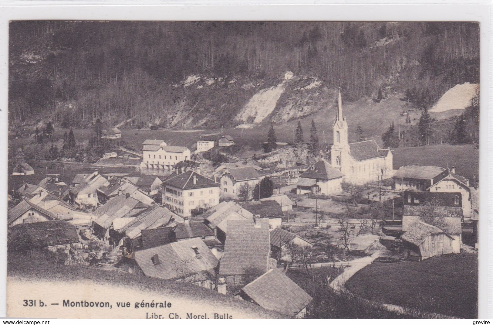 Montbovon - Vue Générale. Usine électrique. Magnifique Cachet "Ambulant" - Montbovon