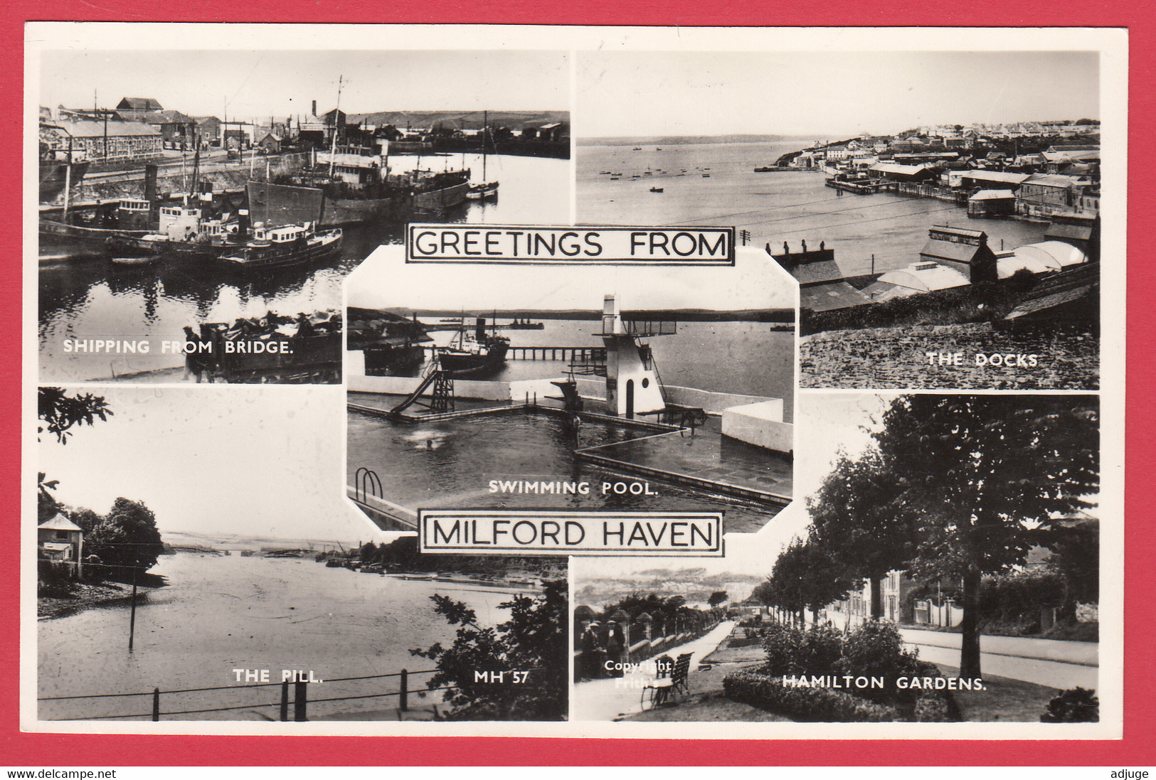 Greetings From MILFORD HAVEN  Multiview: The Pill, Hamilton Garden, Swimming Pool, Shipping From Bridge*Scan Recto-Verso - Glamorgan