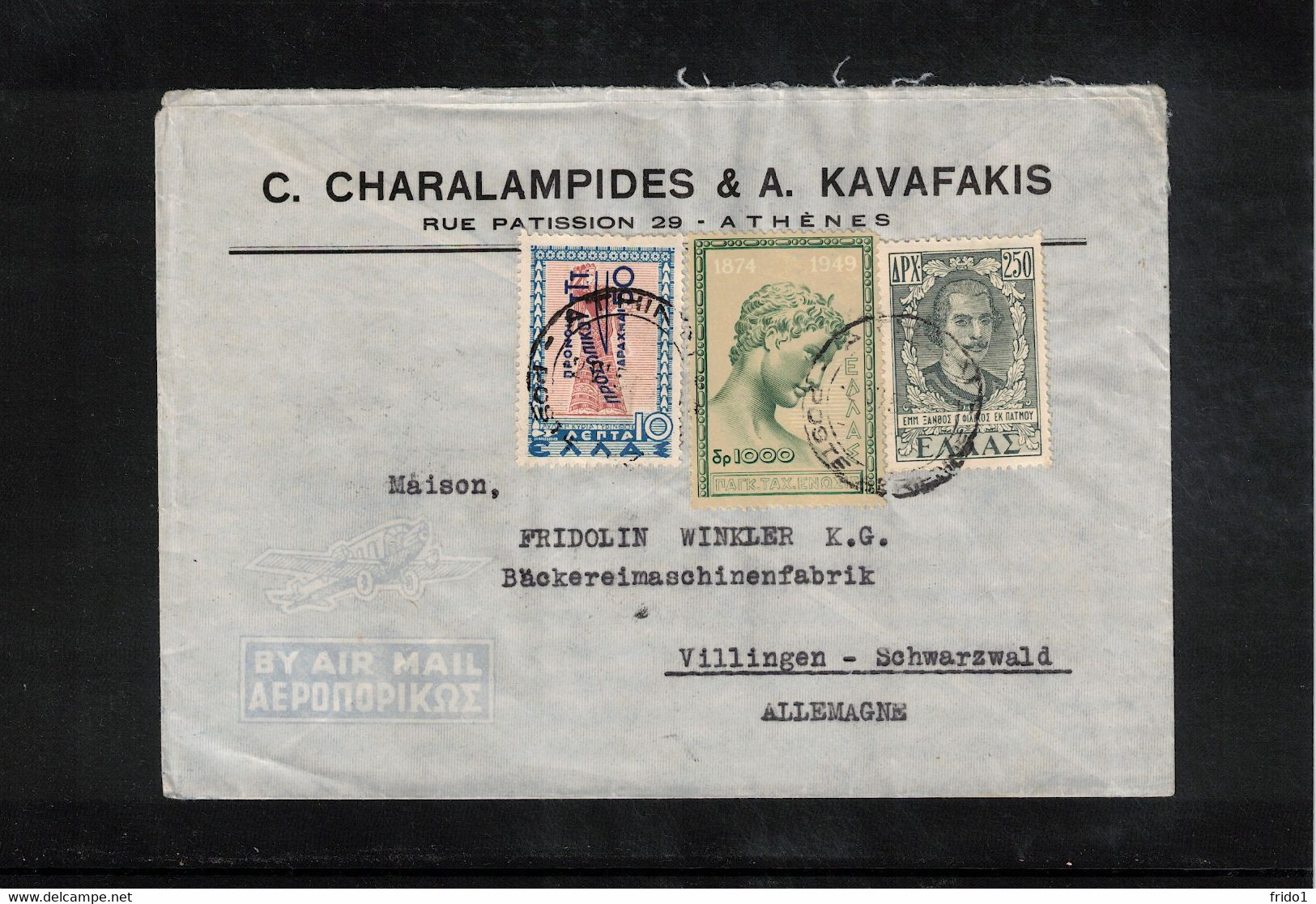 Greece Interesting Airmail Letter To Germany - Briefe U. Dokumente