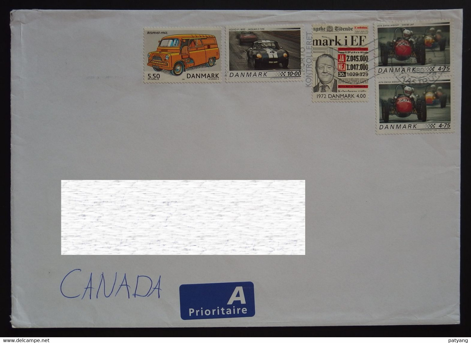 2019 Denmark To Canada Cover (autos) - Briefe U. Dokumente