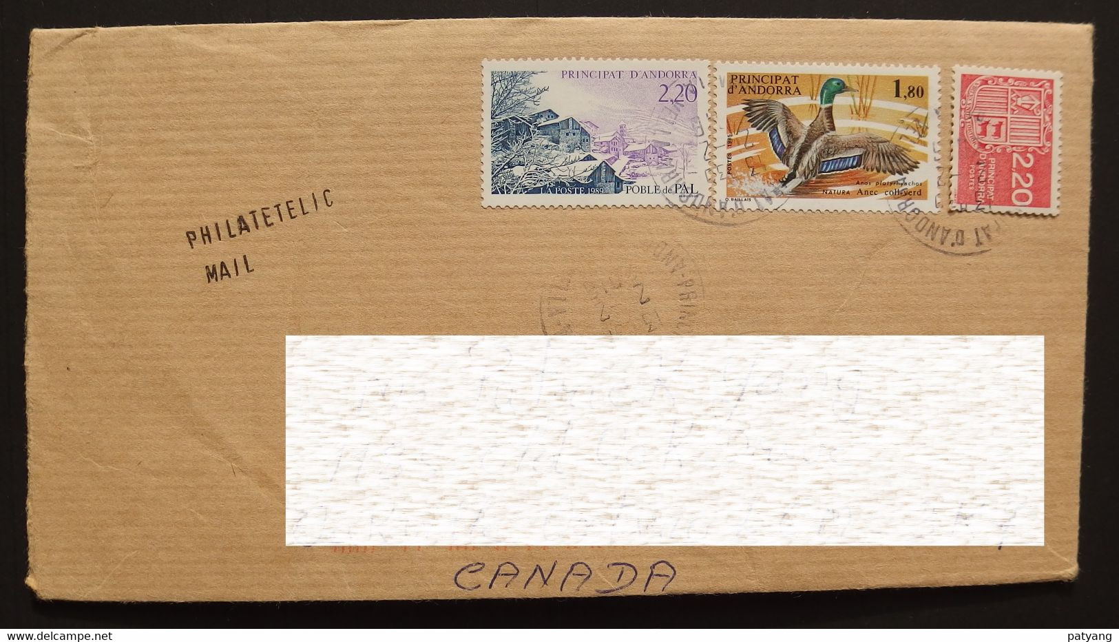 2016 Andorra To Canada Cover - Storia Postale