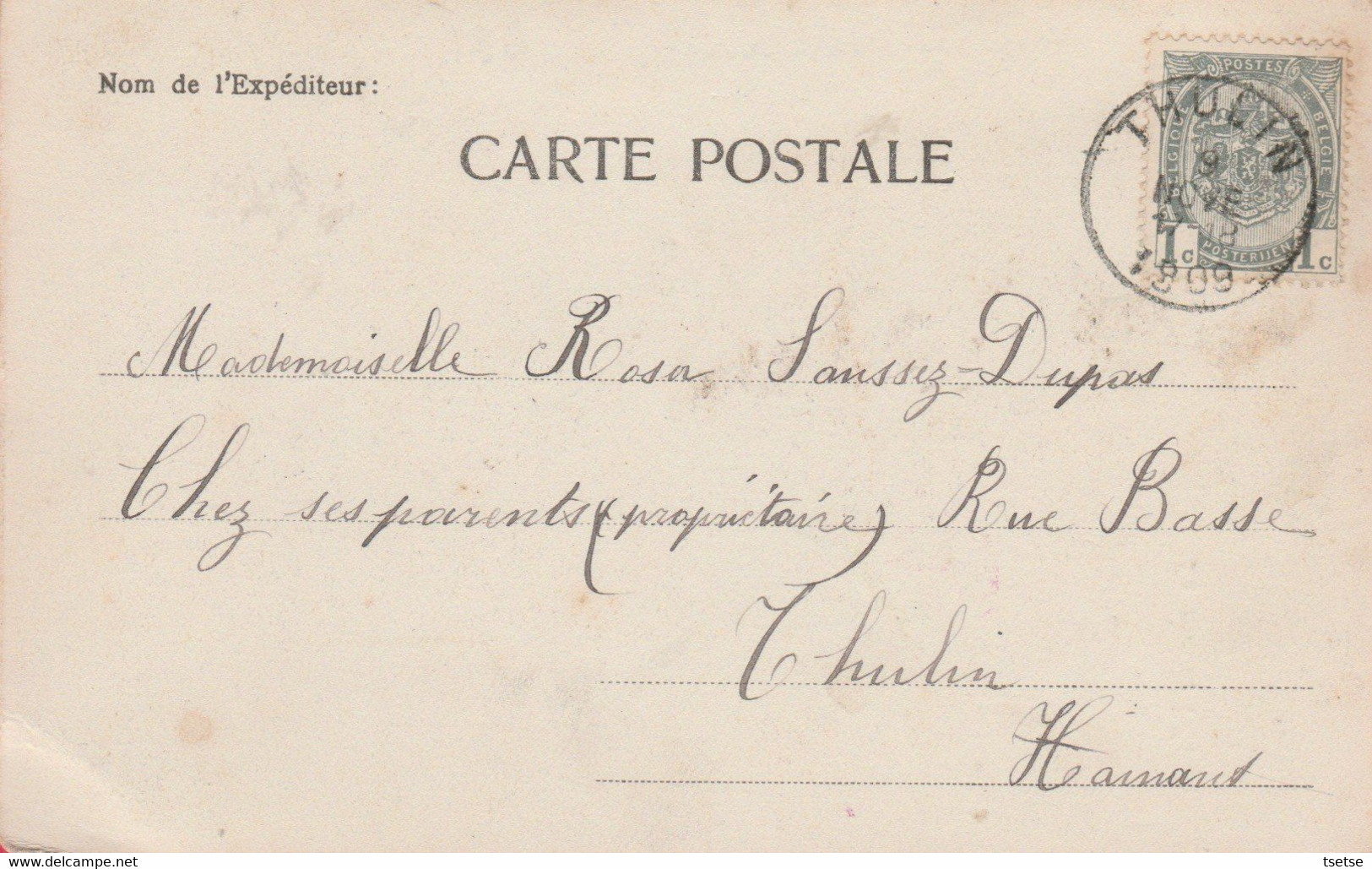 Boussu - La Tour De L'Eglise - 1909  ( Voir Verso ) - Boussu