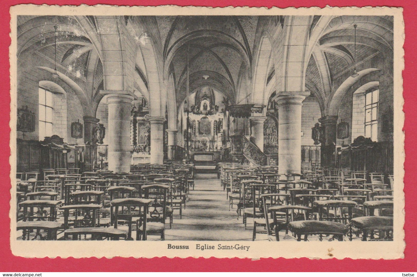 Boussu - Eglise Saint-Géry ... Intérieur  -1959 ( Voir Verso ) - Boussu