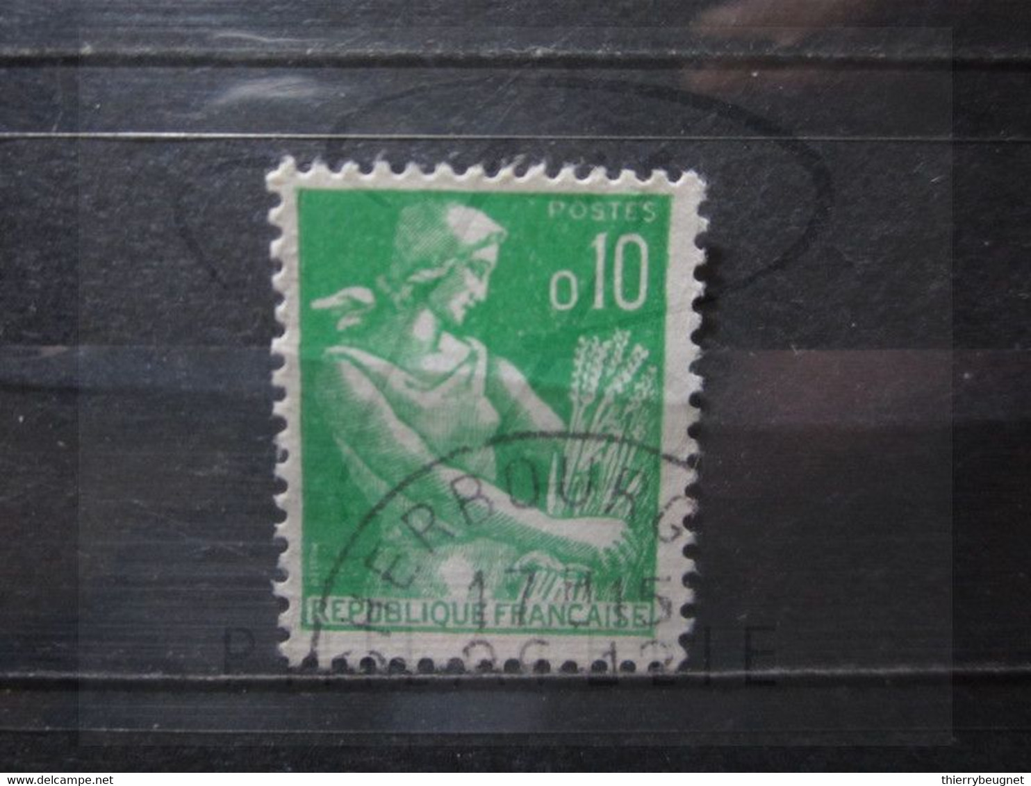 VEND BEAU TIMBRE DE FRANCE N° 1231 , OBLITERATION " CHERBOURG " !!! - 1957-1959 Moissonneuse