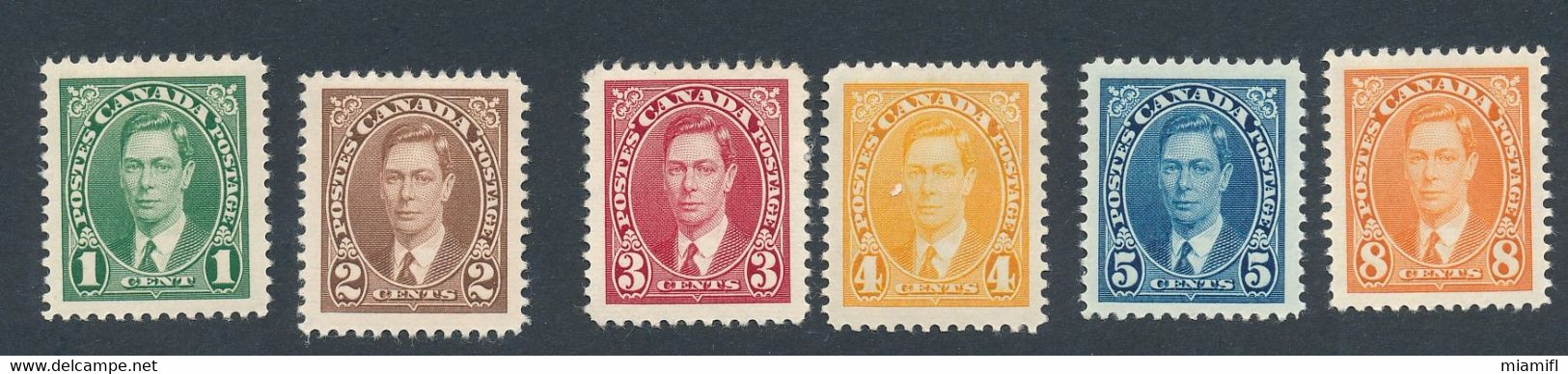 Timbre Yvert N° 190 à 195  Charnière Michel N°197A à 202  Année 1937 - Nuevos