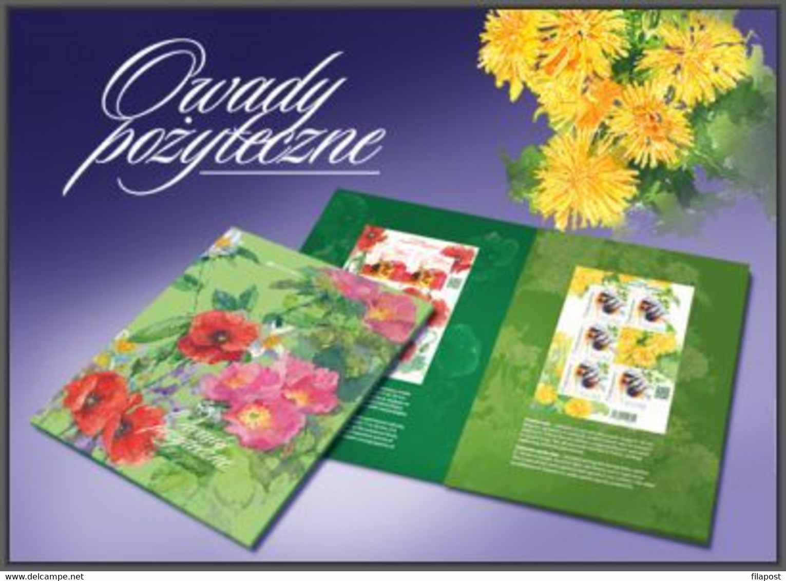 Poland 2021 Booklet Folder - Beneficial Insects / Bees And Bumblebees, Flowers, Insect, Animal Bee / Imperforated Sheets - Carnets