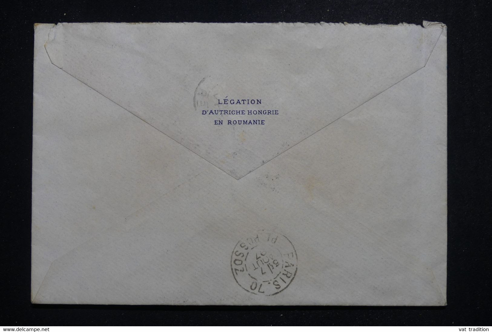 ROUMANIE - Enveloppe De La Légation D'Autriche / Hongrie, De Sinaia Pour Paris En 1897 - L 97472 - Storia Postale