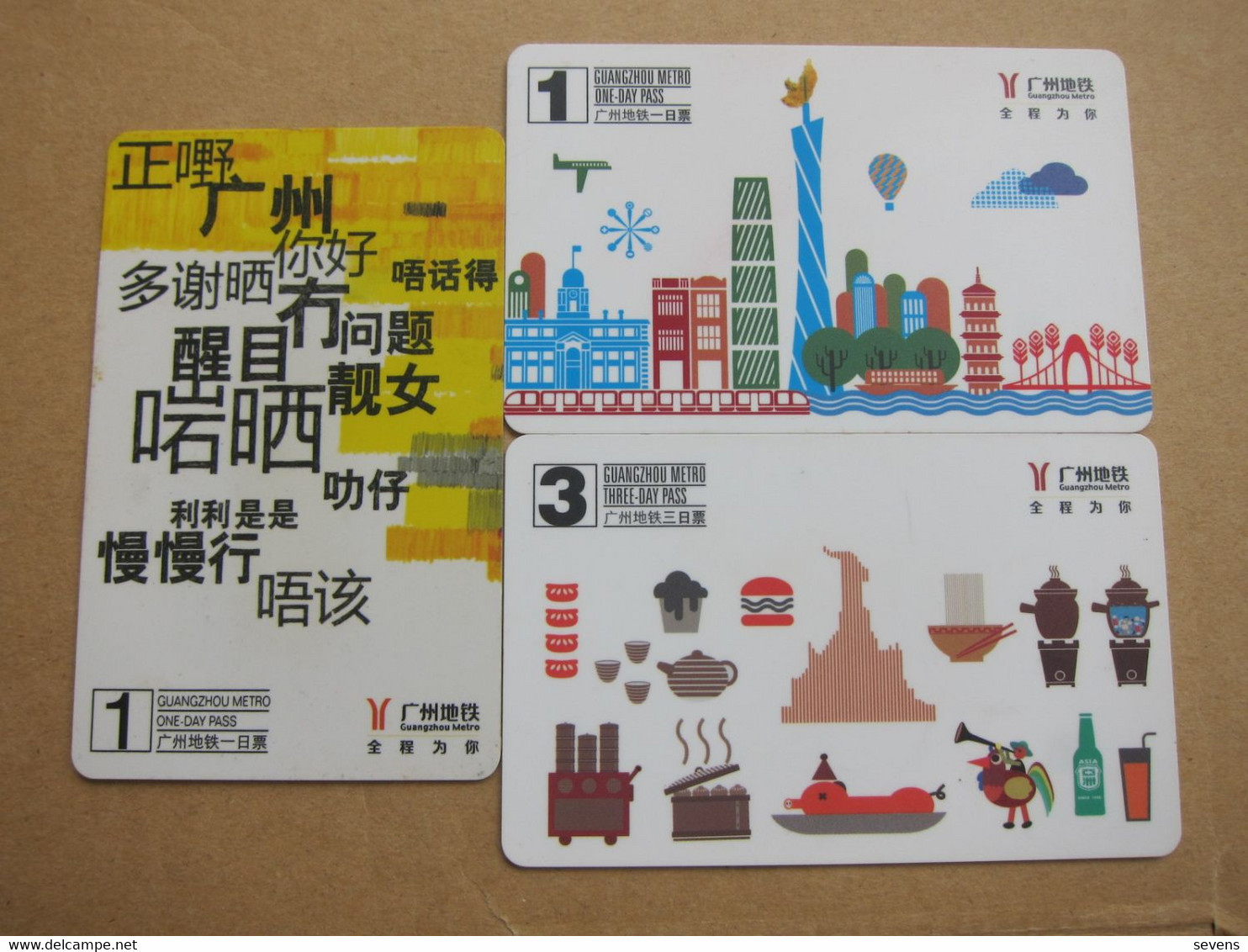 Guangzhou Metro One-day Pass And Three-day Pass, Three Cards - Ohne Zuordnung