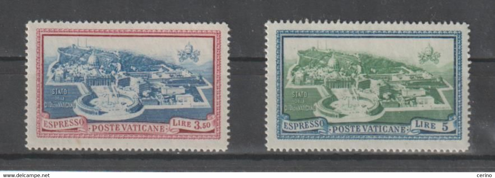 VATICANO:  1945  EX.  MEDAGLIONCINI  -  S. CPL. 2  VAL. N. -  SASS.  EX 5/6 - Eilsendung (Eilpost)