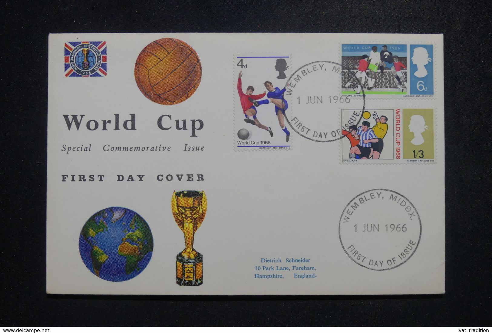 ROYAUME UNI - Enveloppe FDC En 1966 - Coupe Du Monde De Football - L 97516 - 1952-1971 Em. Prédécimales