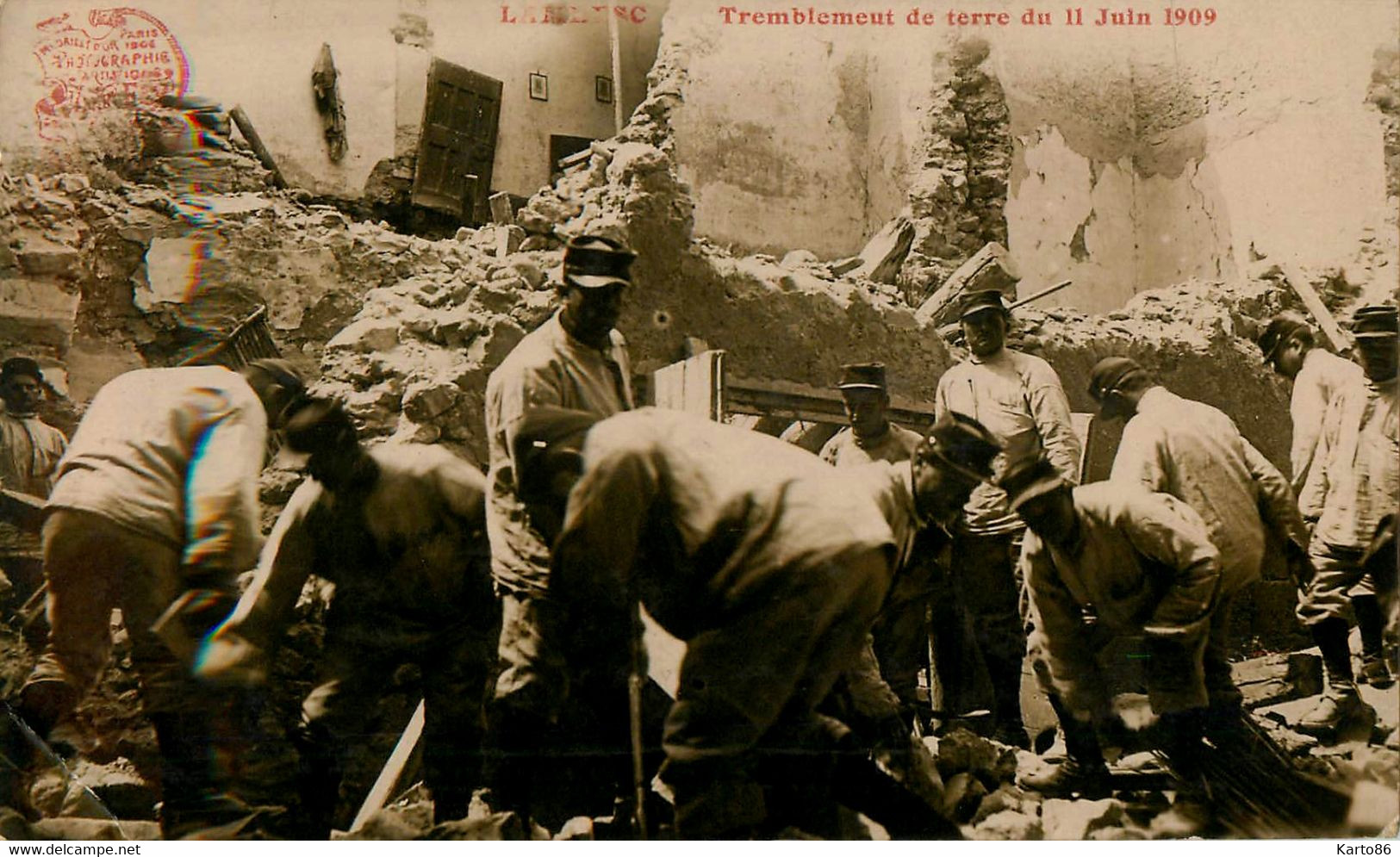 Lambesca * Carte Photo * Tremblement De Terre Du 11 Juin 1909 - Lambesc