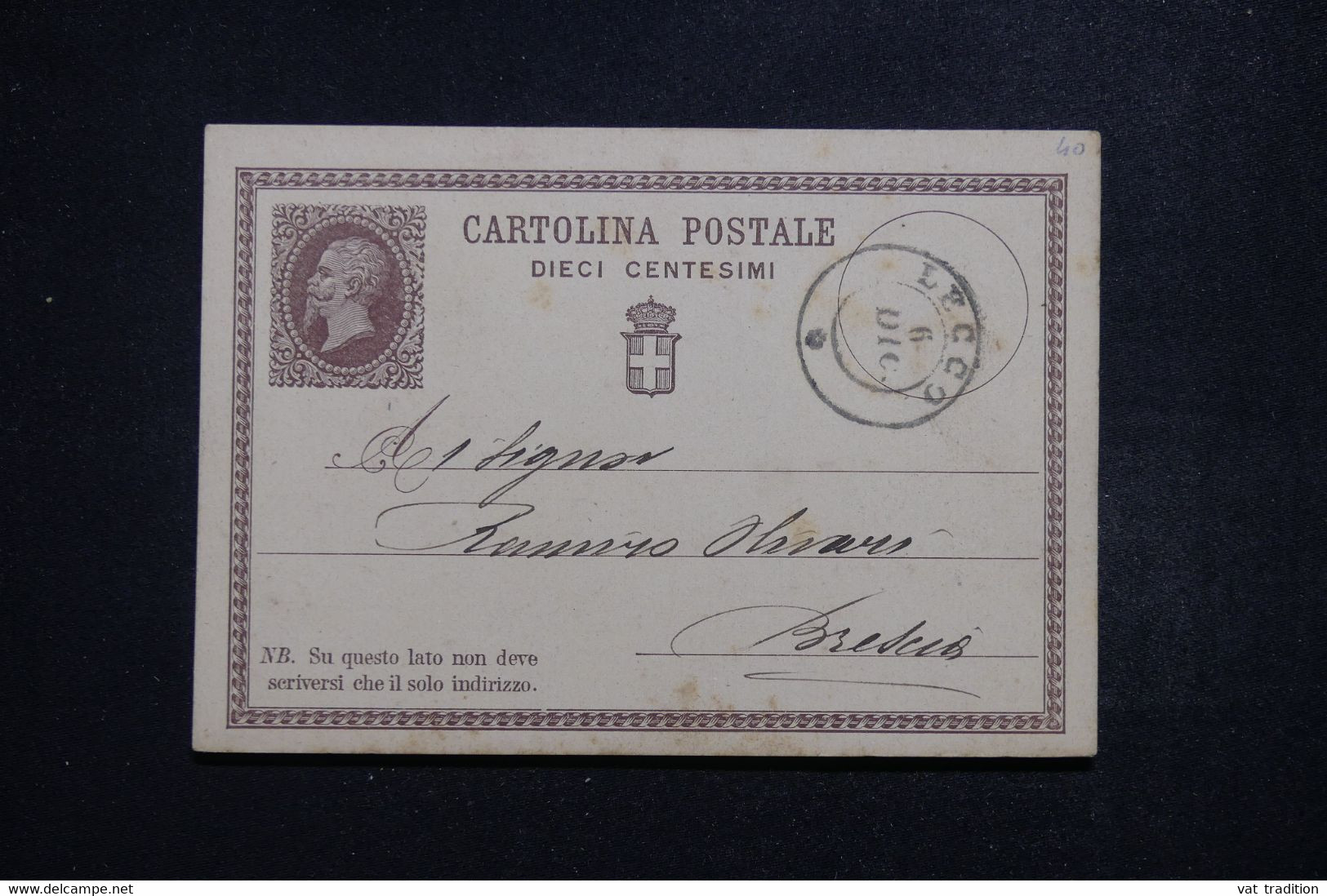 ITALIE - Entier Postal De Lecco En 1875 - L 97548 - Interi Postali