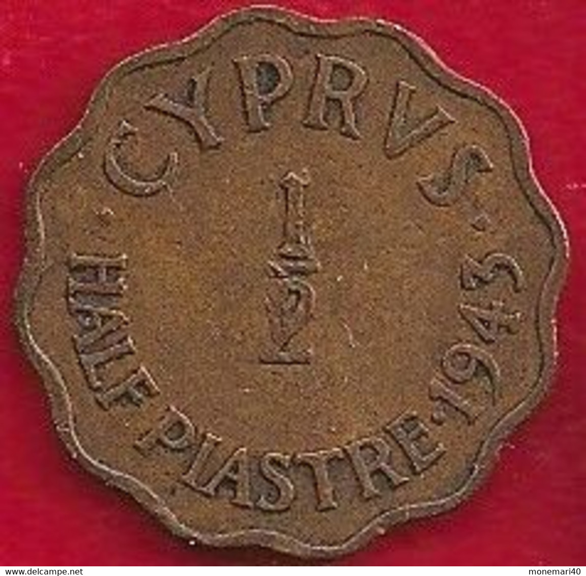 CHYPRE 1/2  PIASTRE - 1943 - Cyprus