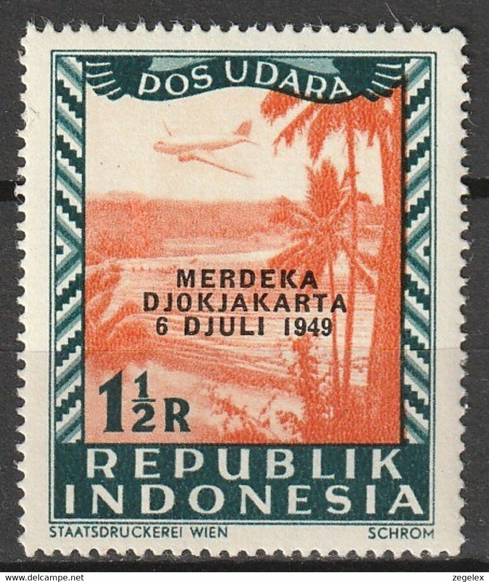 1949 Republik Indonesia 1,5 R POS UDARA Merdeka Djokjakarta MH * - Indonesia