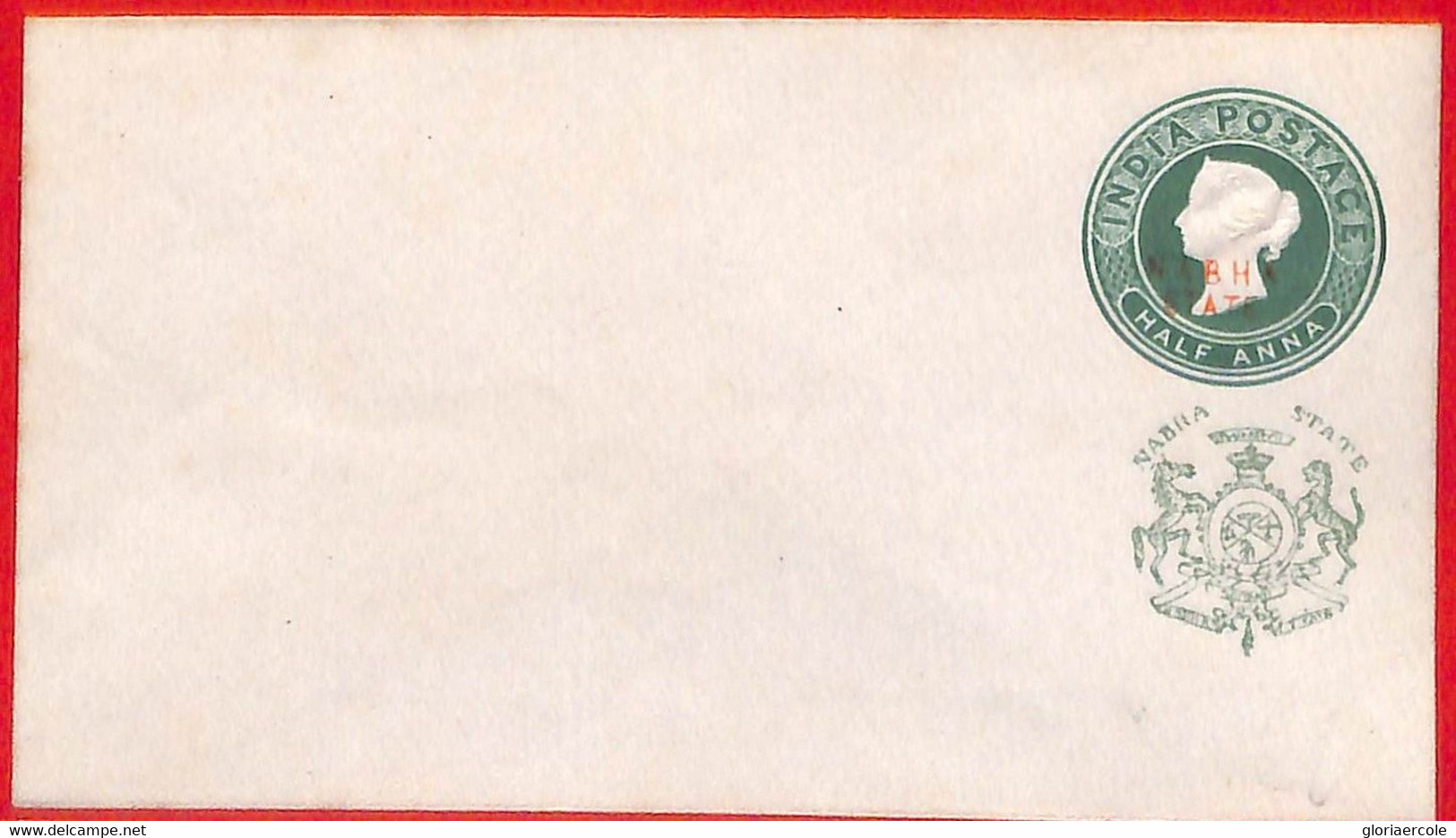 Aa2403  - INDIA  Nabha State - Postal History -  STATIONERY COVER -  H & G  #  3 - Nabha