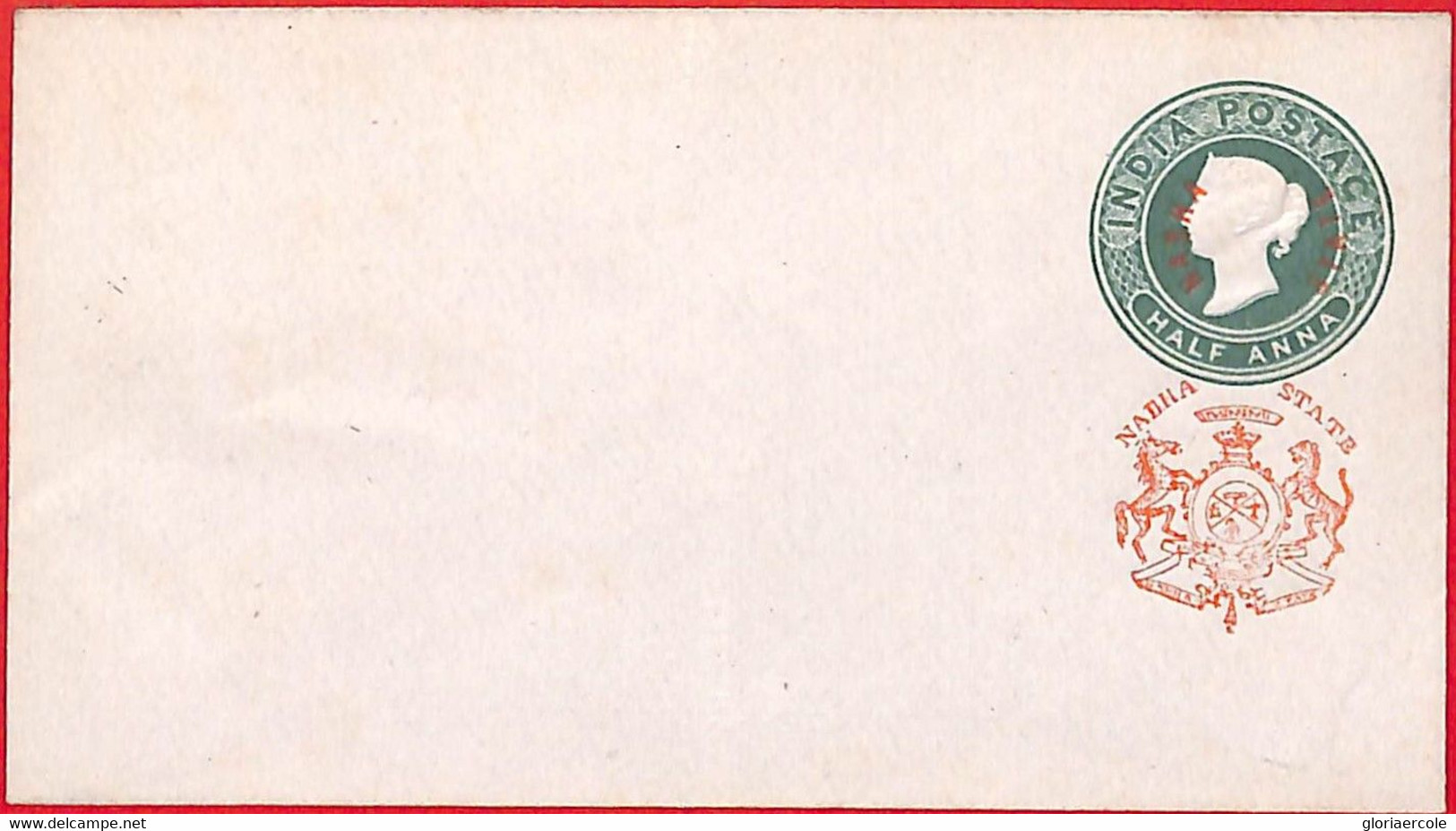 Aa2404  - INDIA  Nabha State - Postal History -  STATIONERY COVER -  H & G  # 1 - Nabha